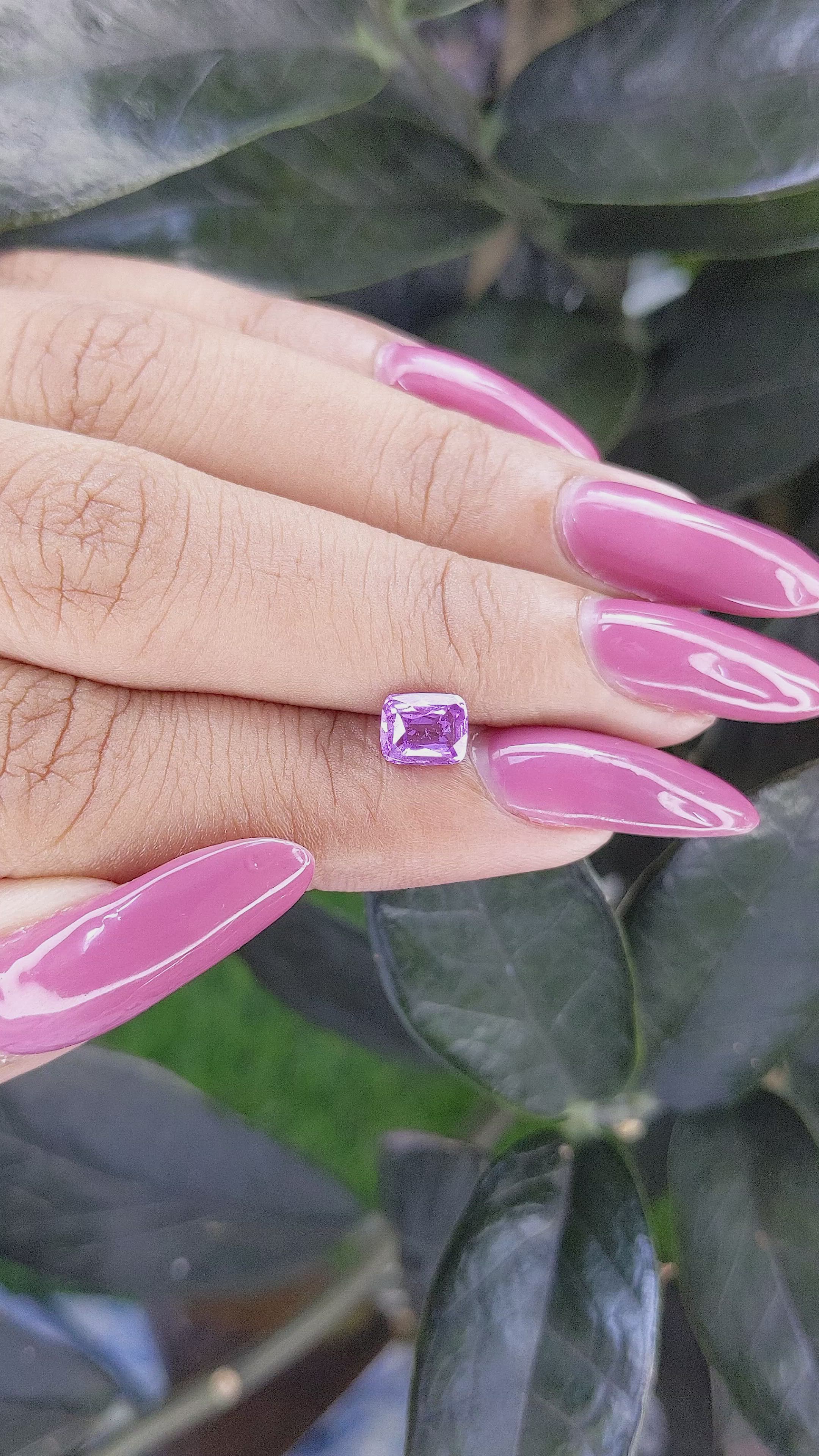 1.02 Ct. Purple Sapphire from Madagascar Size Video