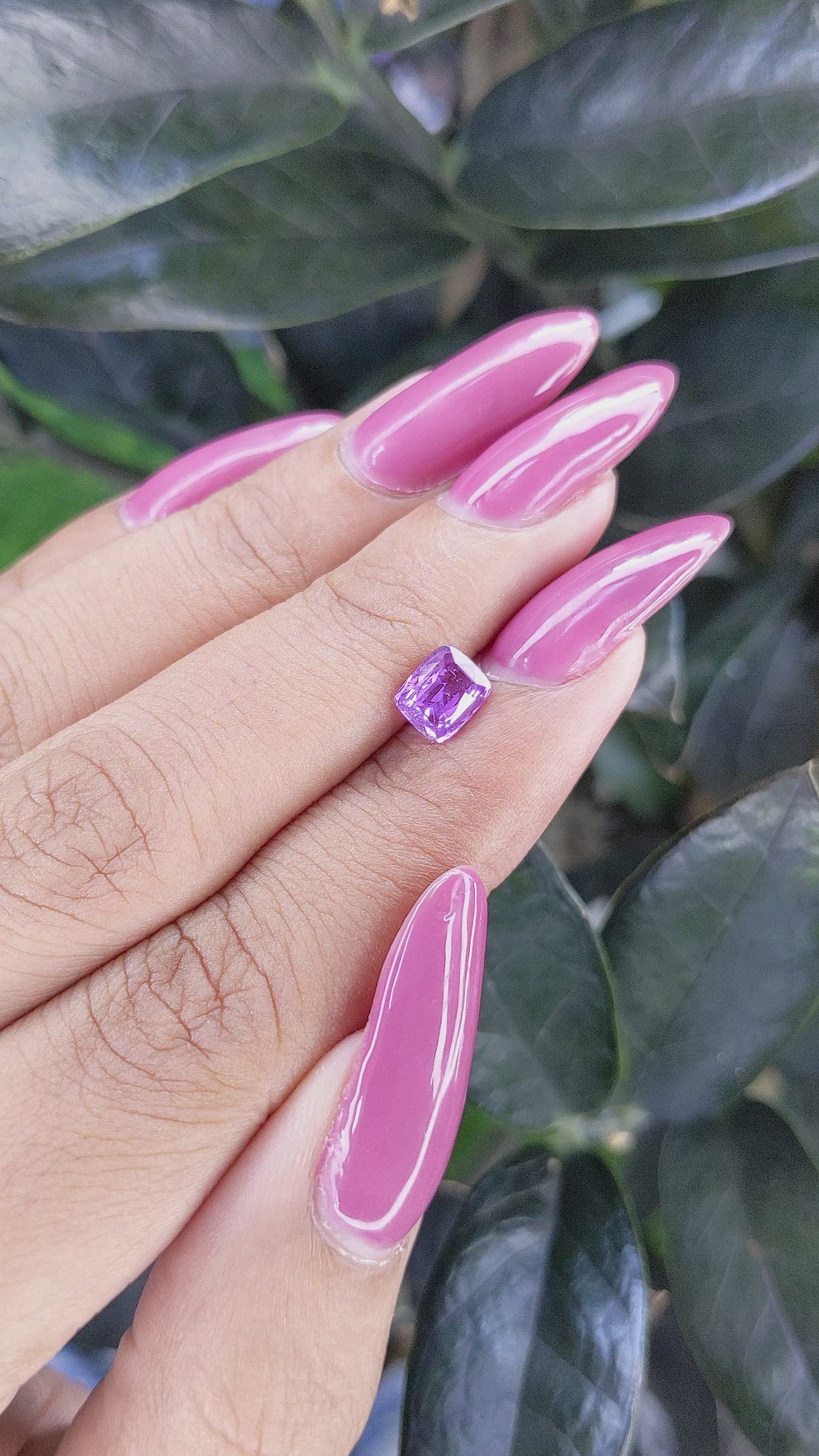 1.02 Ct. Purple Sapphire from Madagascar Size Video