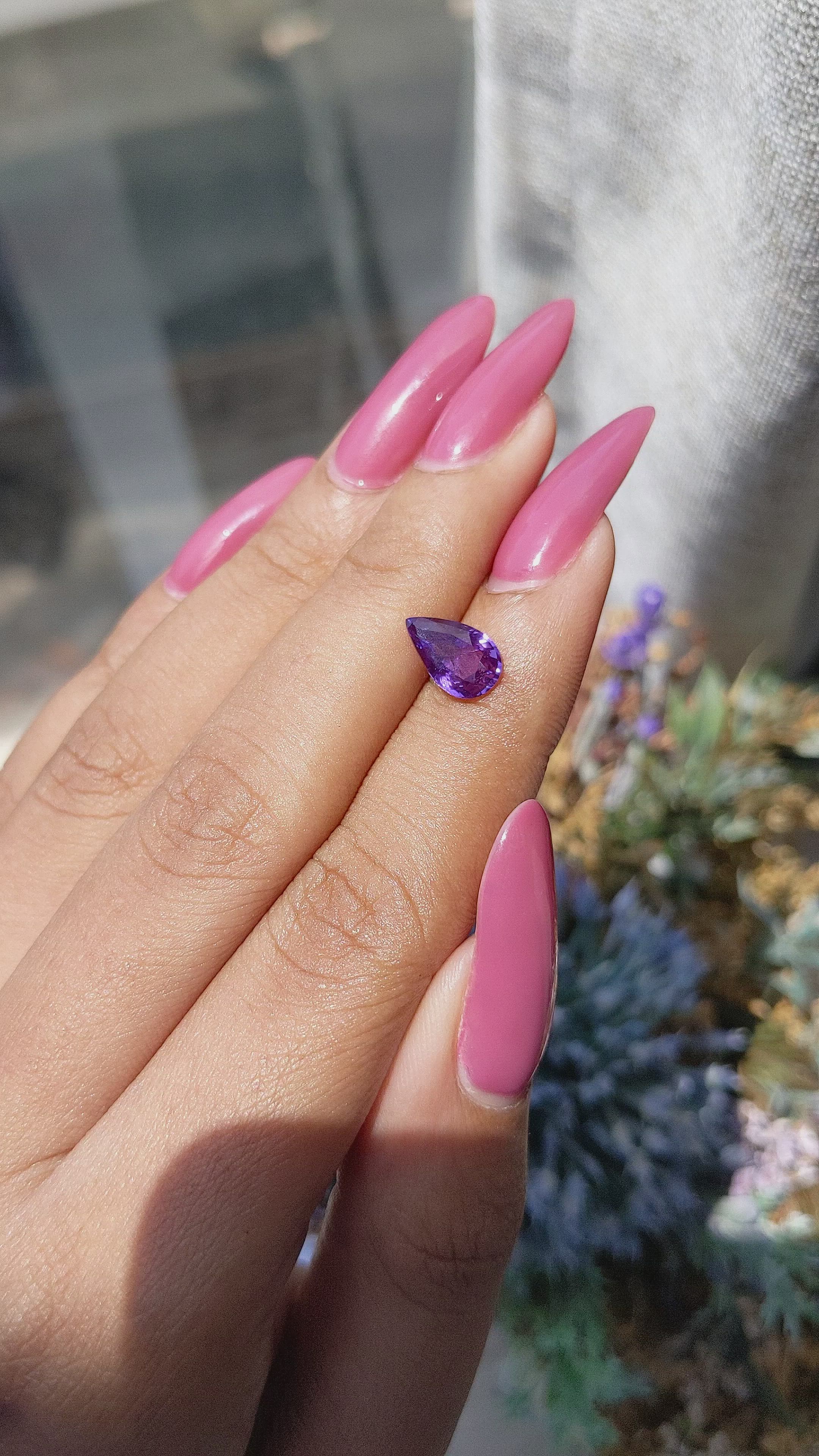 1.54 Ct. Purple Sapphire from Madagascar Size Video