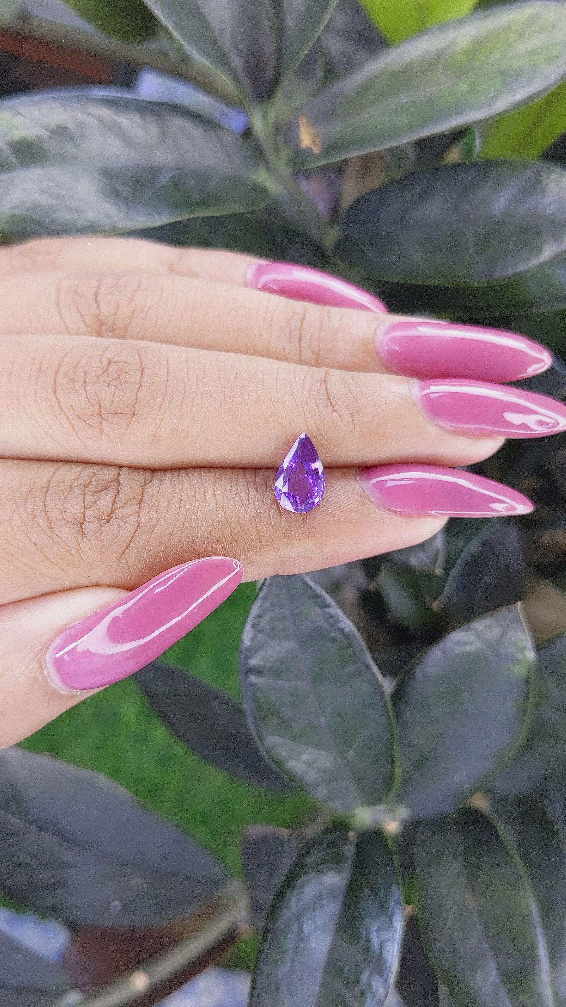 1.54 Ct. Purple Sapphire from Madagascar Size Video