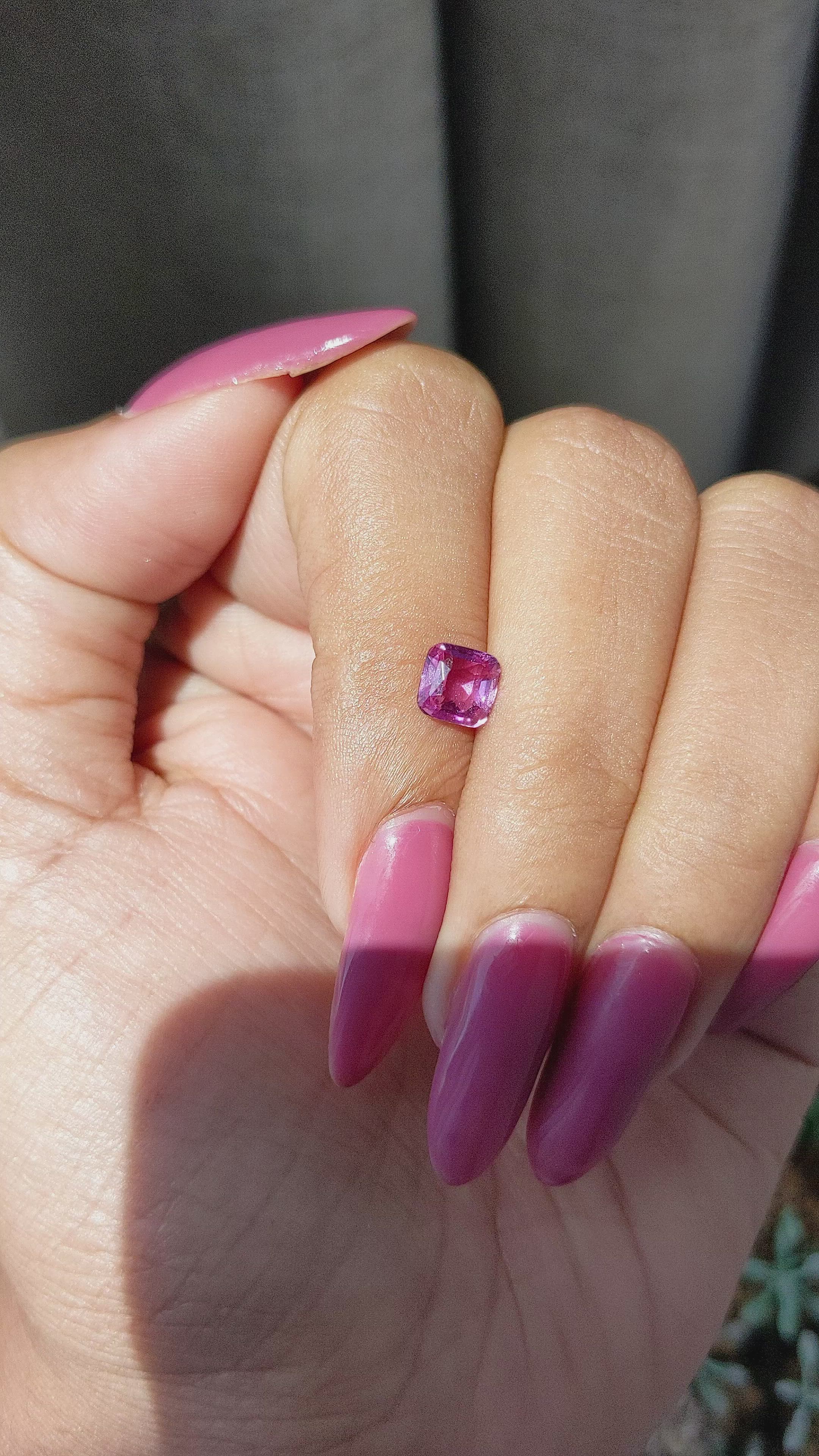 1.04 Ct. Pink Sapphire from Madagascar Size Video