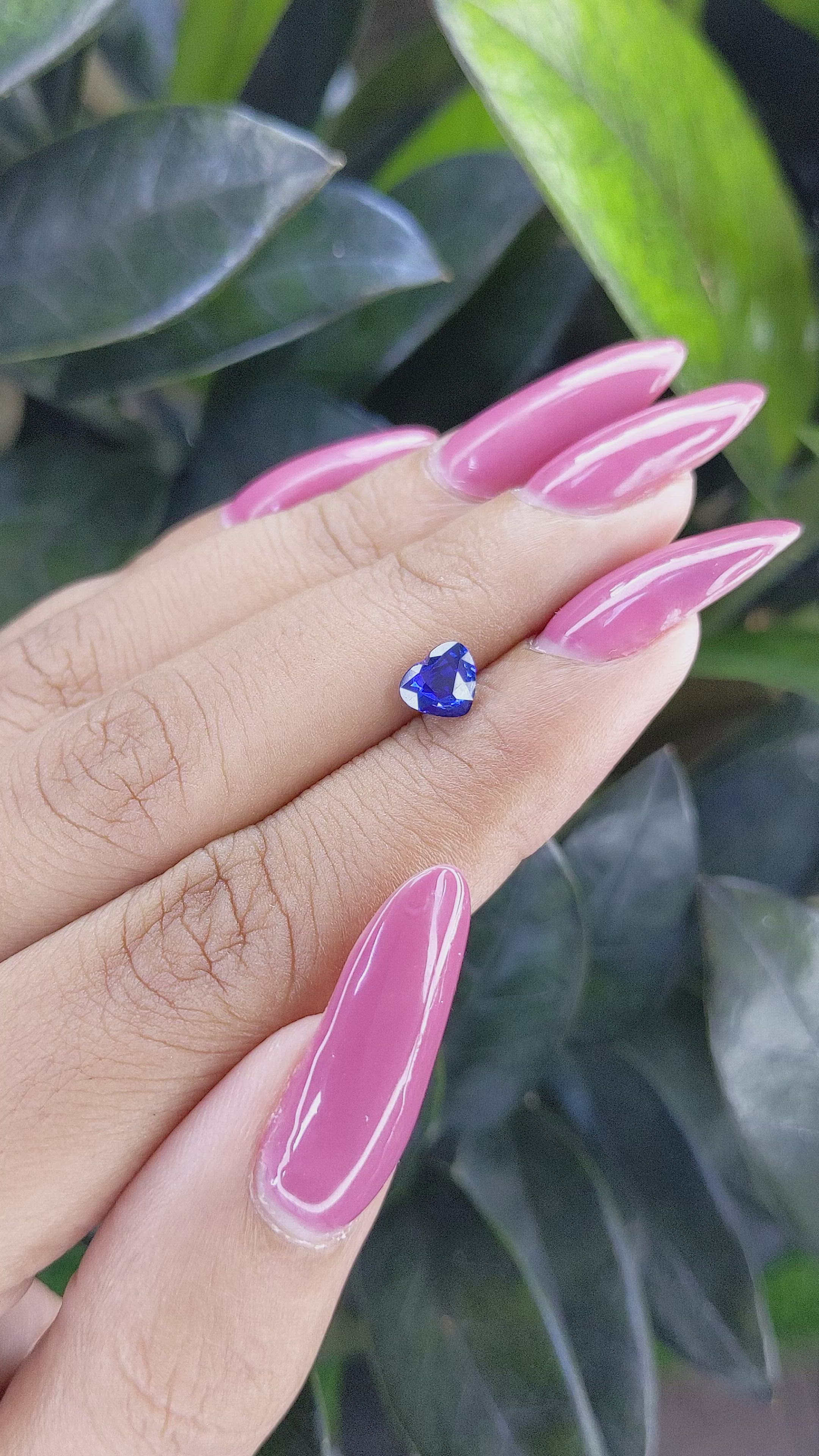 0.74 Ct. Blue Sapphire from Madagascar Size Video