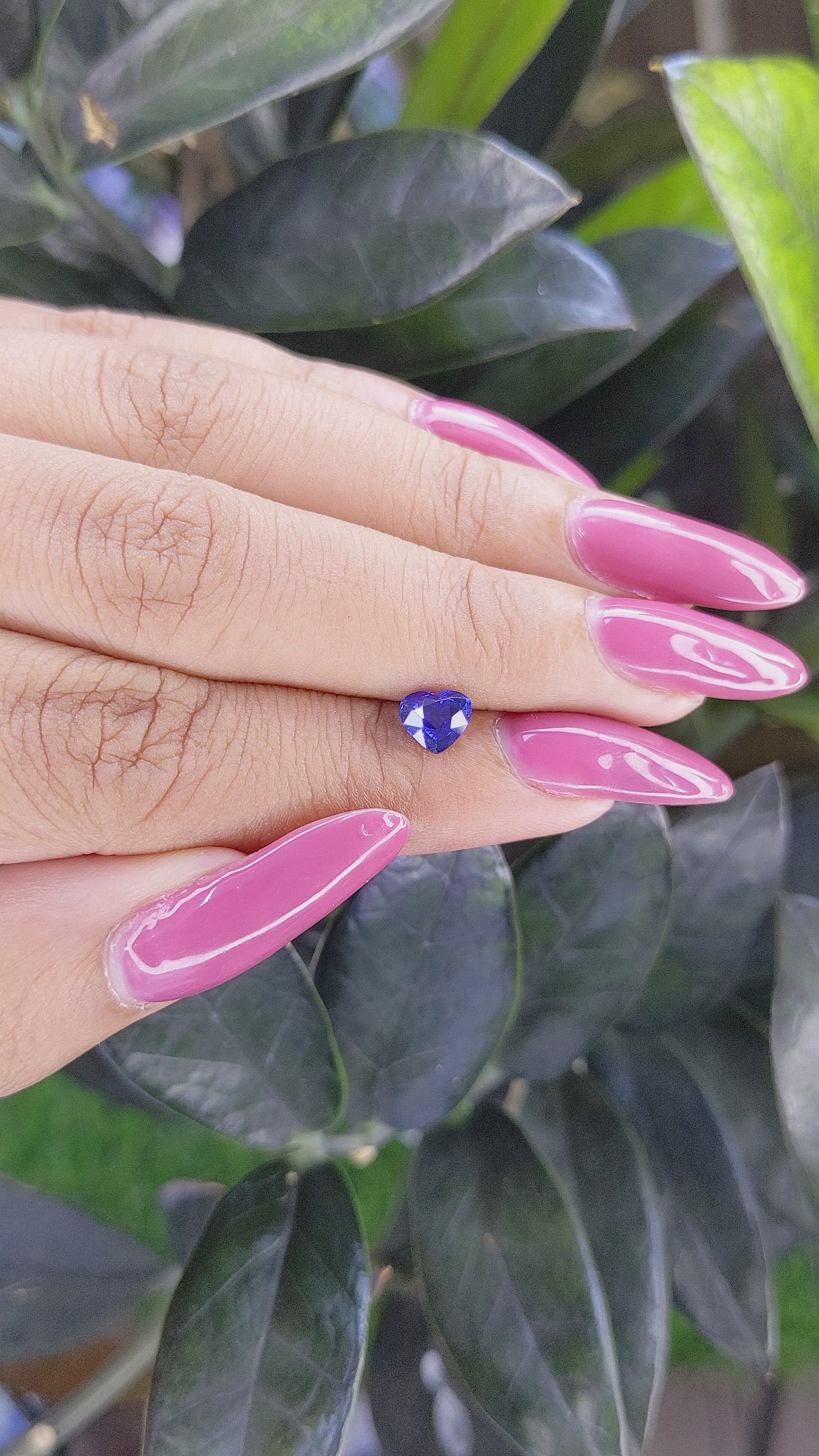 0.74 Ct. Blue Sapphire from Madagascar Size Video