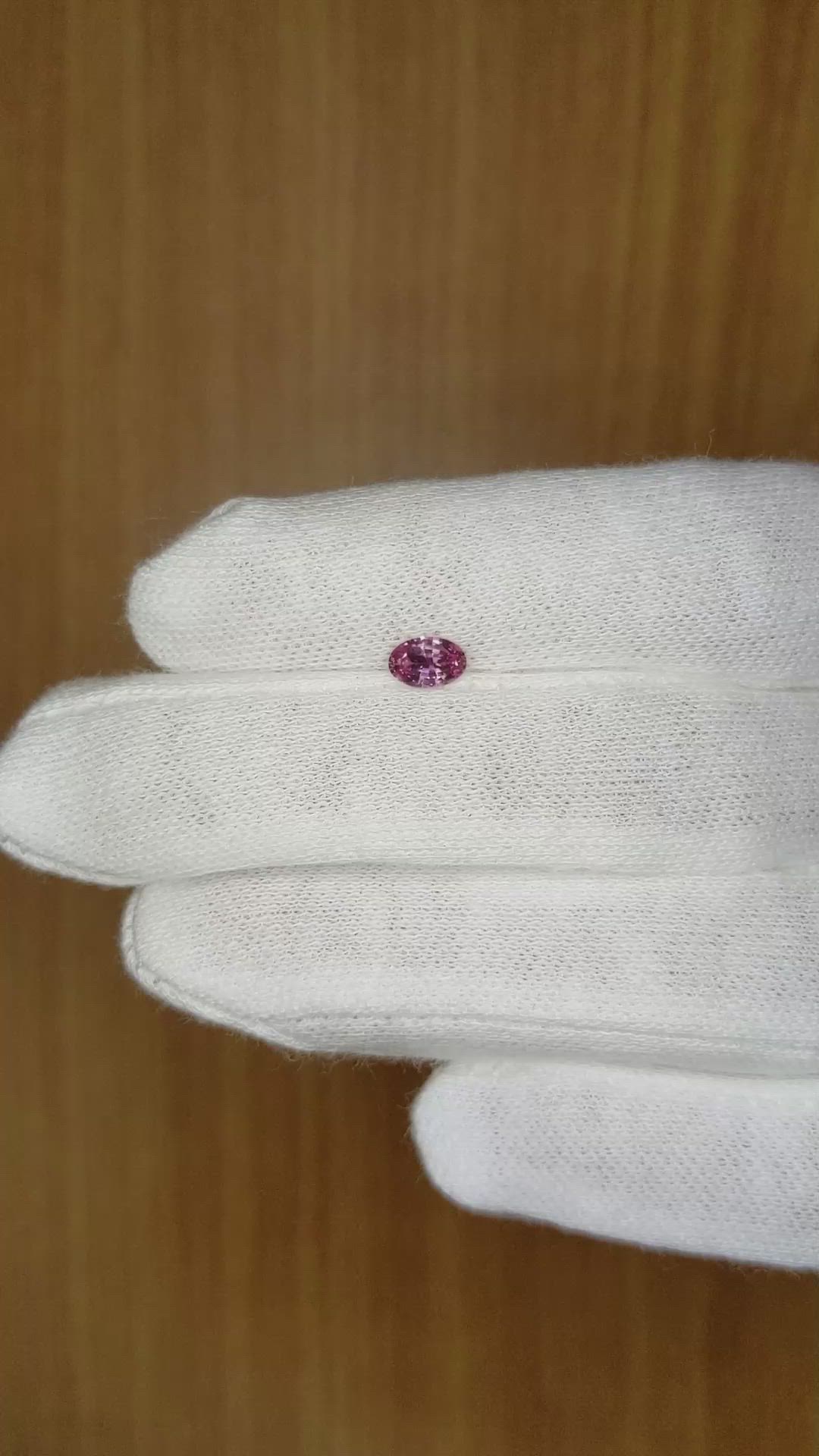 0.46 Ct. Reddish Pink Sapphire from Ceylon (Sri Lanka) Size Video