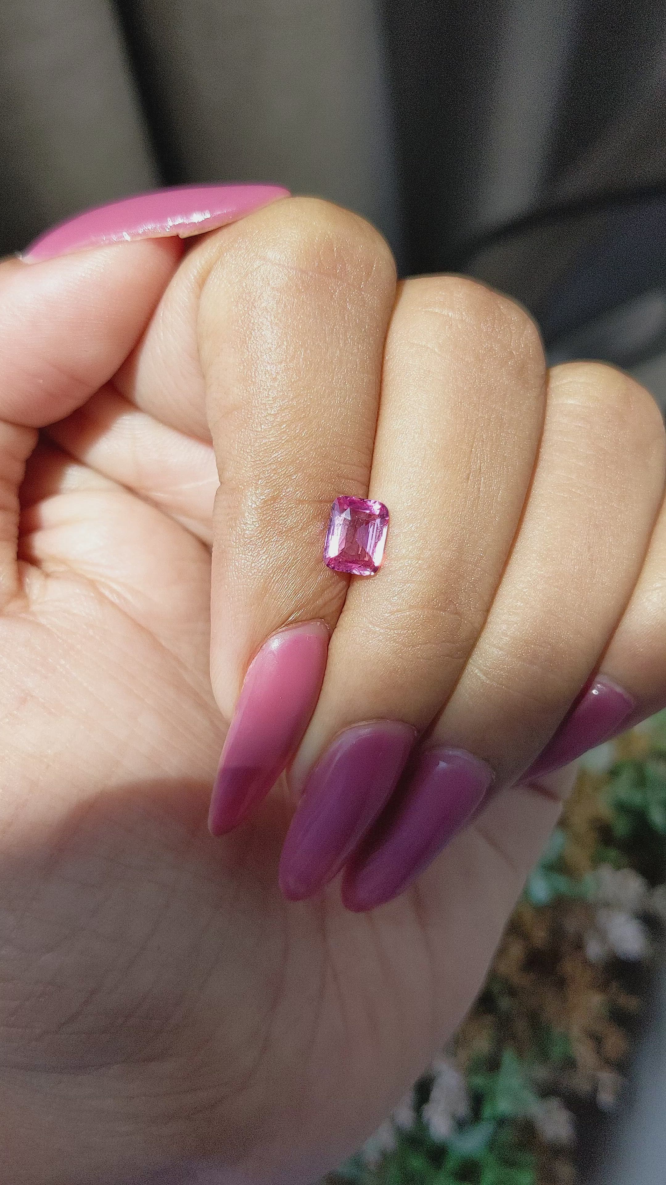 1.05 Ct. Pink Sapphire from Madagascar Size Video