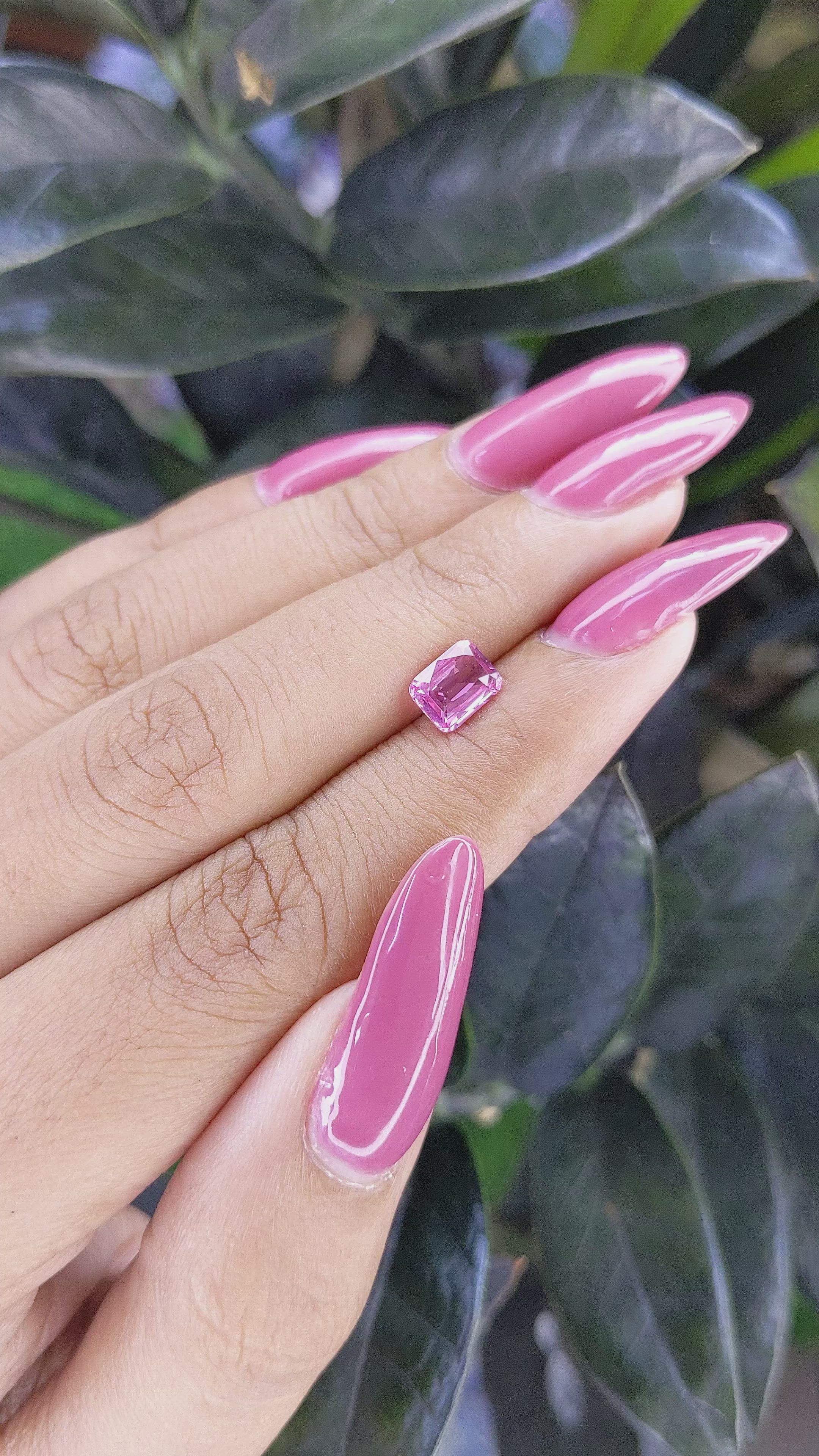 1.05 Ct. Pink Sapphire from Madagascar Size Video