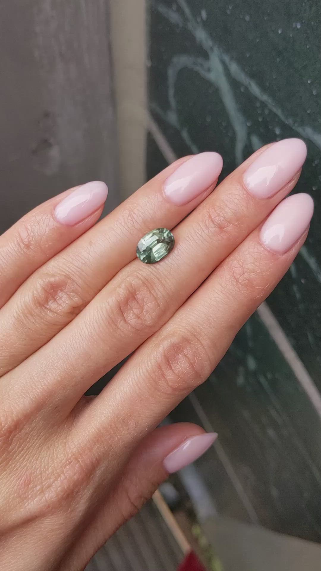 2.87 Ct. Green Sapphire from Ceylon (Sri Lanka) Size Video