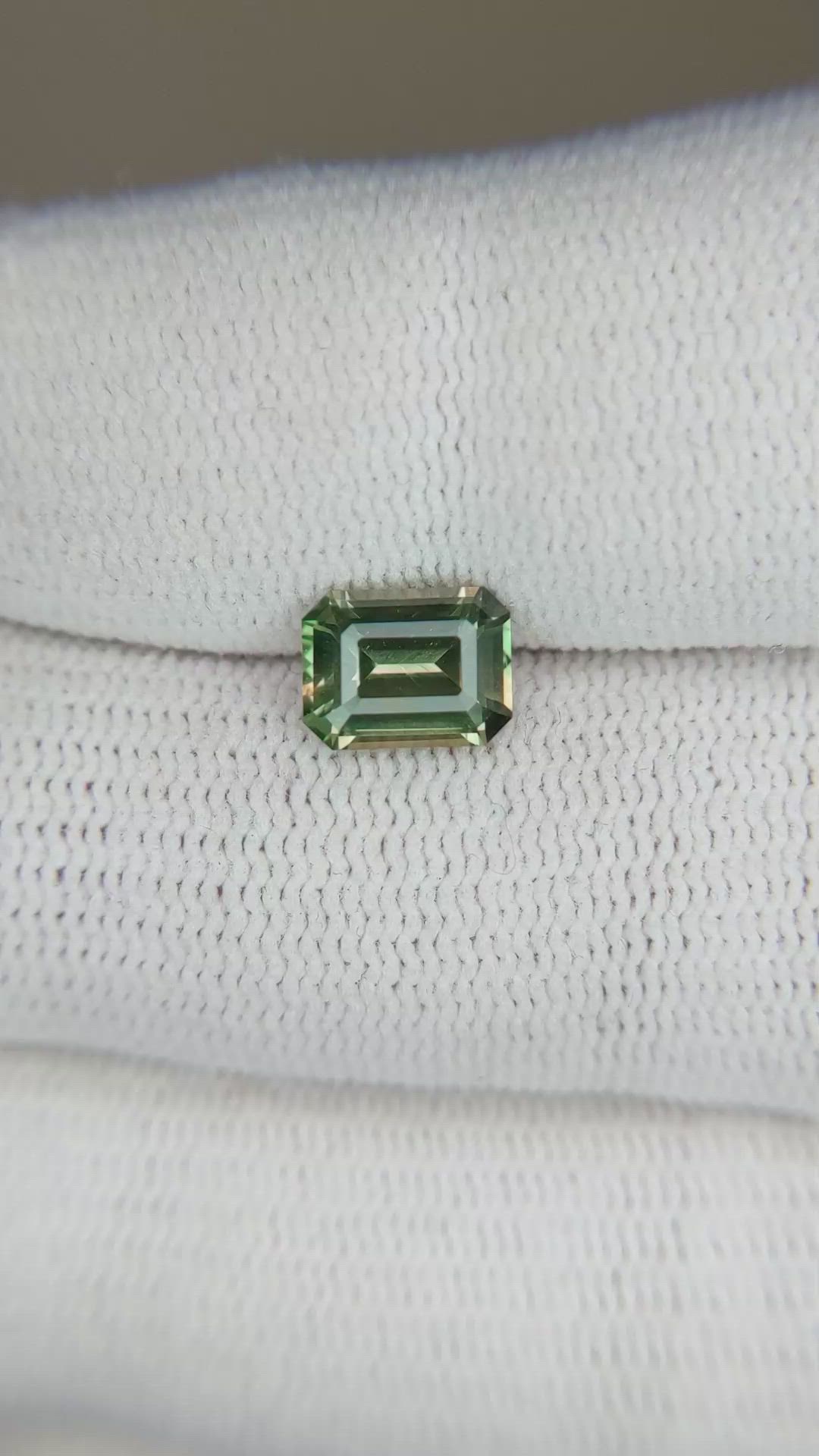 1.61 Ct. Yellowish Green Sapphire from Ceylon (Sri Lanka) Size Video