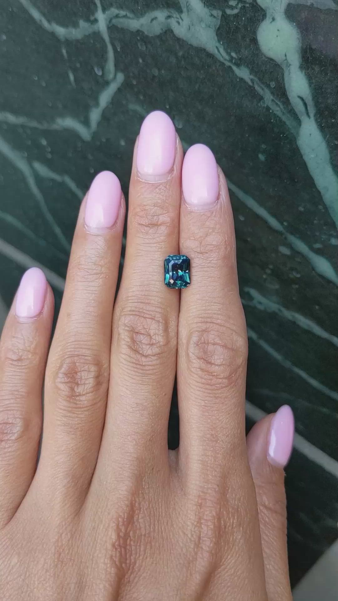 2.28 Ct. Greenish Blue Sapphire from Ceylon (Sri Lanka) Size Video