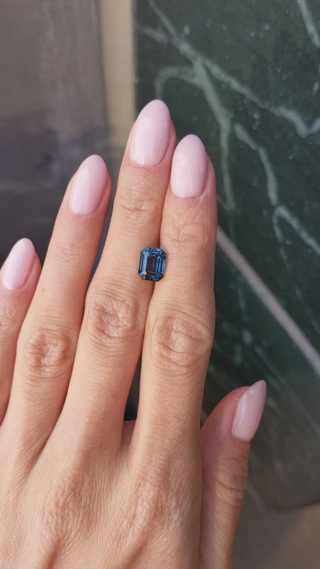 2.55 Ct. Greenish Blue Sapphire from Ceylon (Sri Lanka) Size Video