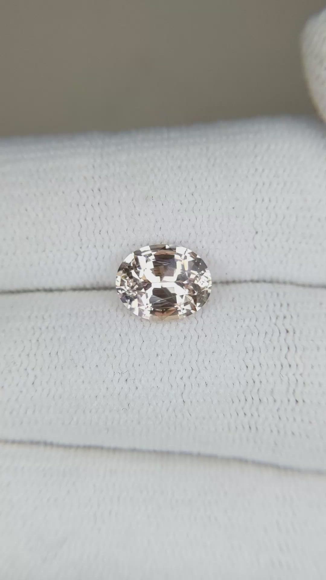 2.21 Ct. Peach Sapphire from Ceylon (Sri Lanka) Size Video