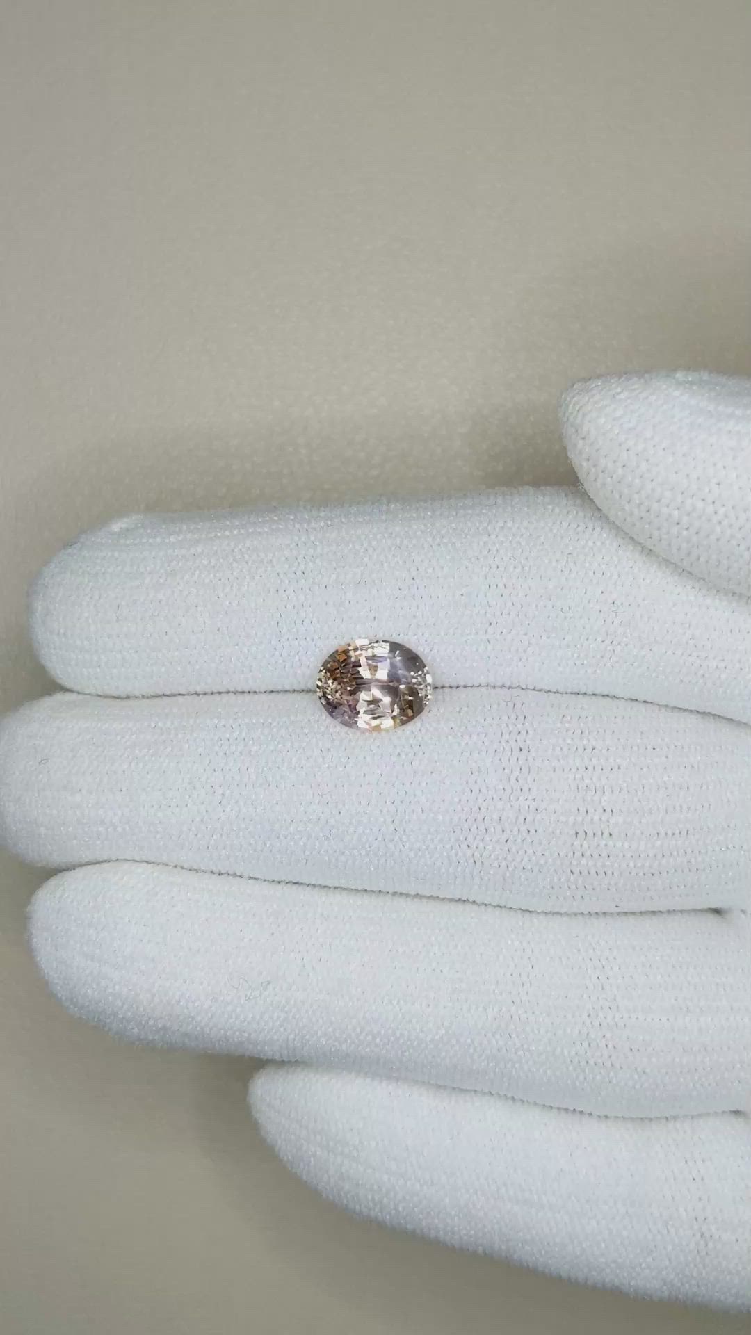 2.21 Ct. Peach Sapphire from Ceylon (Sri Lanka) Size Video