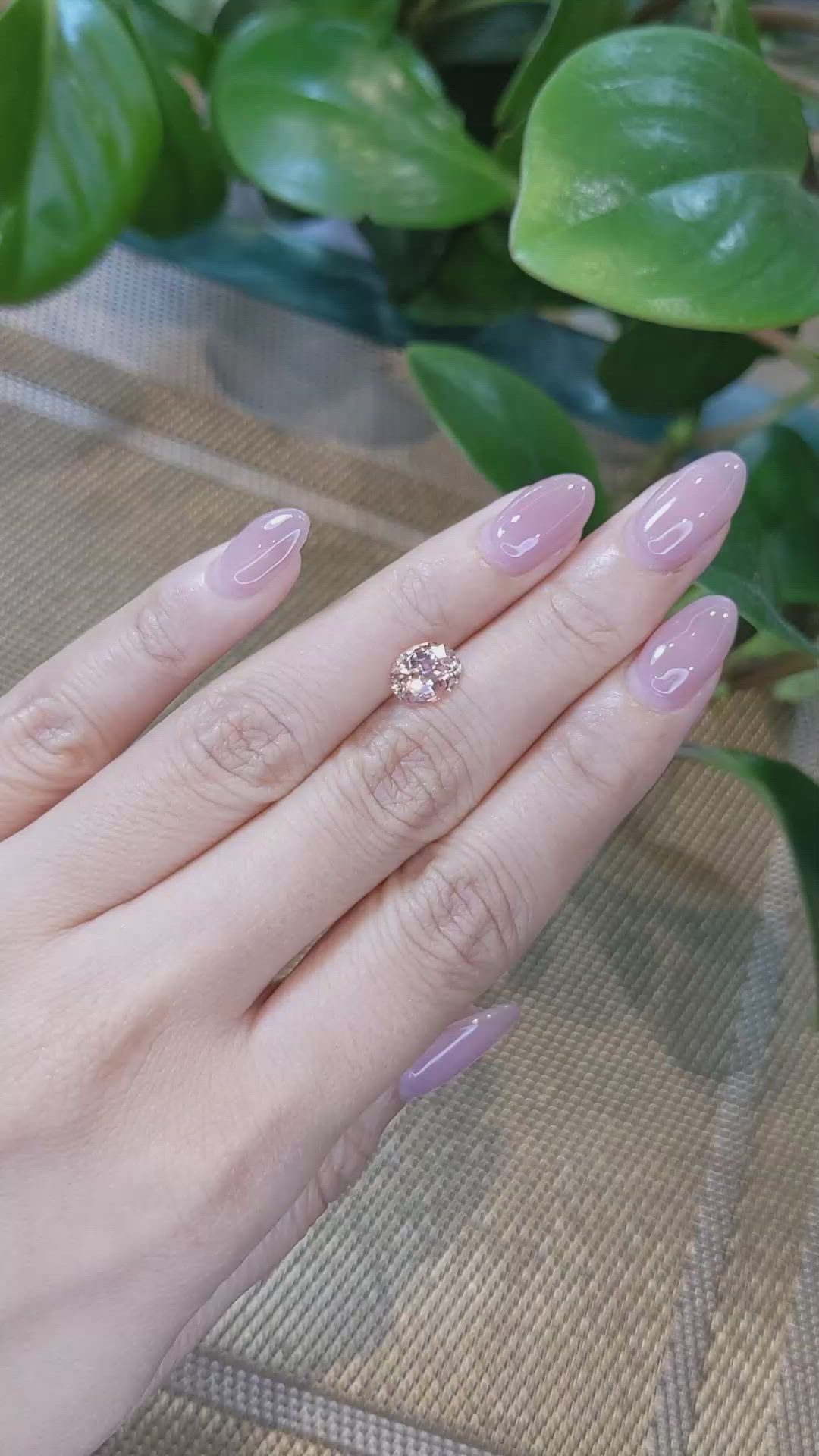 2.21 Ct. Peach Sapphire from Ceylon (Sri Lanka) Size Video