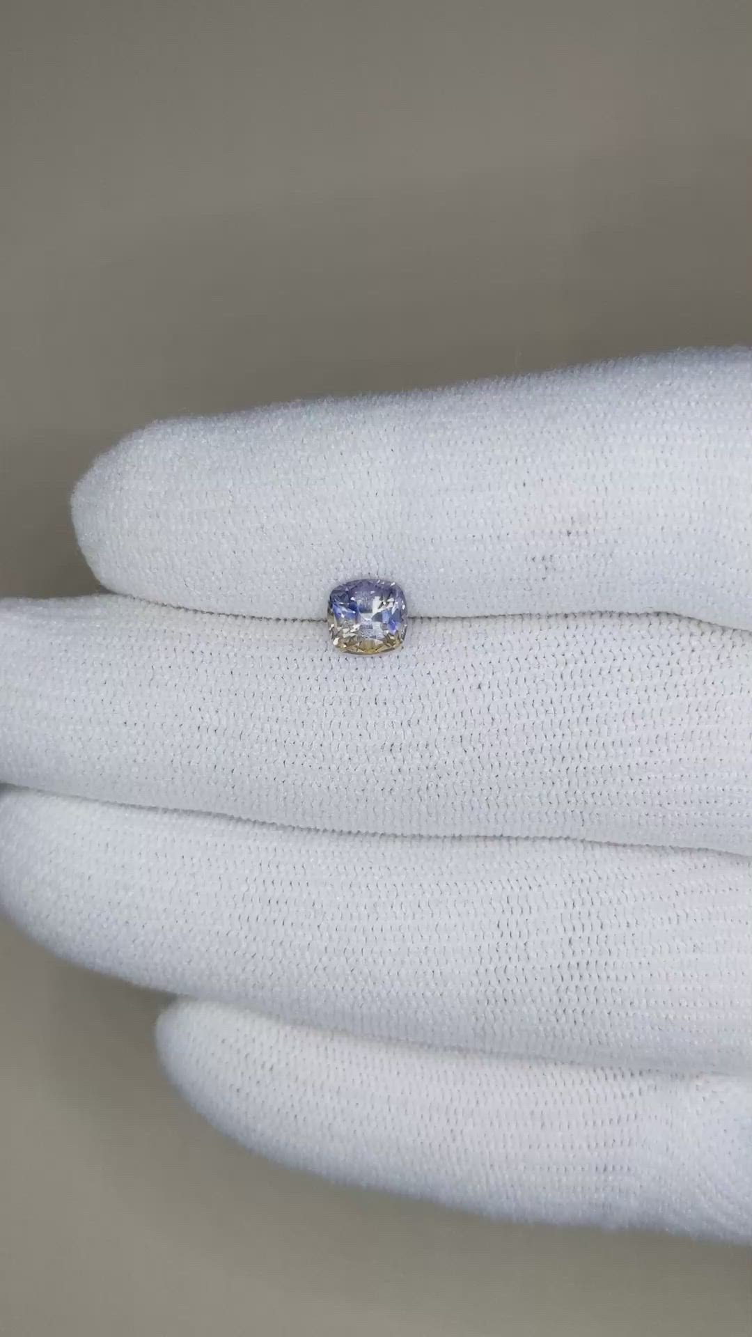 1.10 Ct. Bi Color Sapphire from Ceylon (Sri Lanka) Size Video