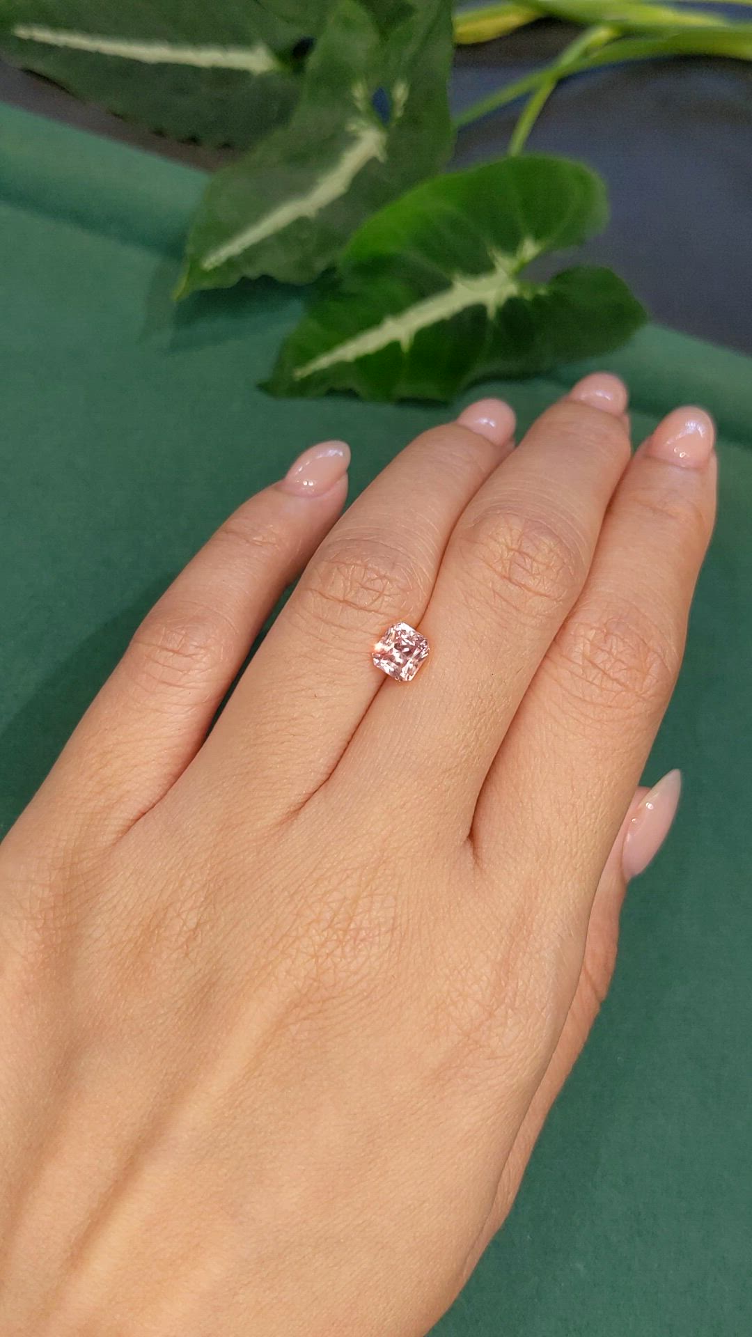 1.22 Ct. Peach Sapphire from Ceylon (Sri Lanka) Size Video