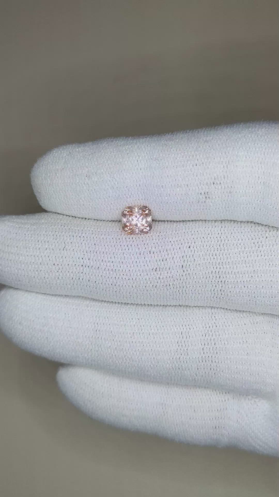 1.22 Ct. Peach Sapphire from Ceylon (Sri Lanka) Size Video