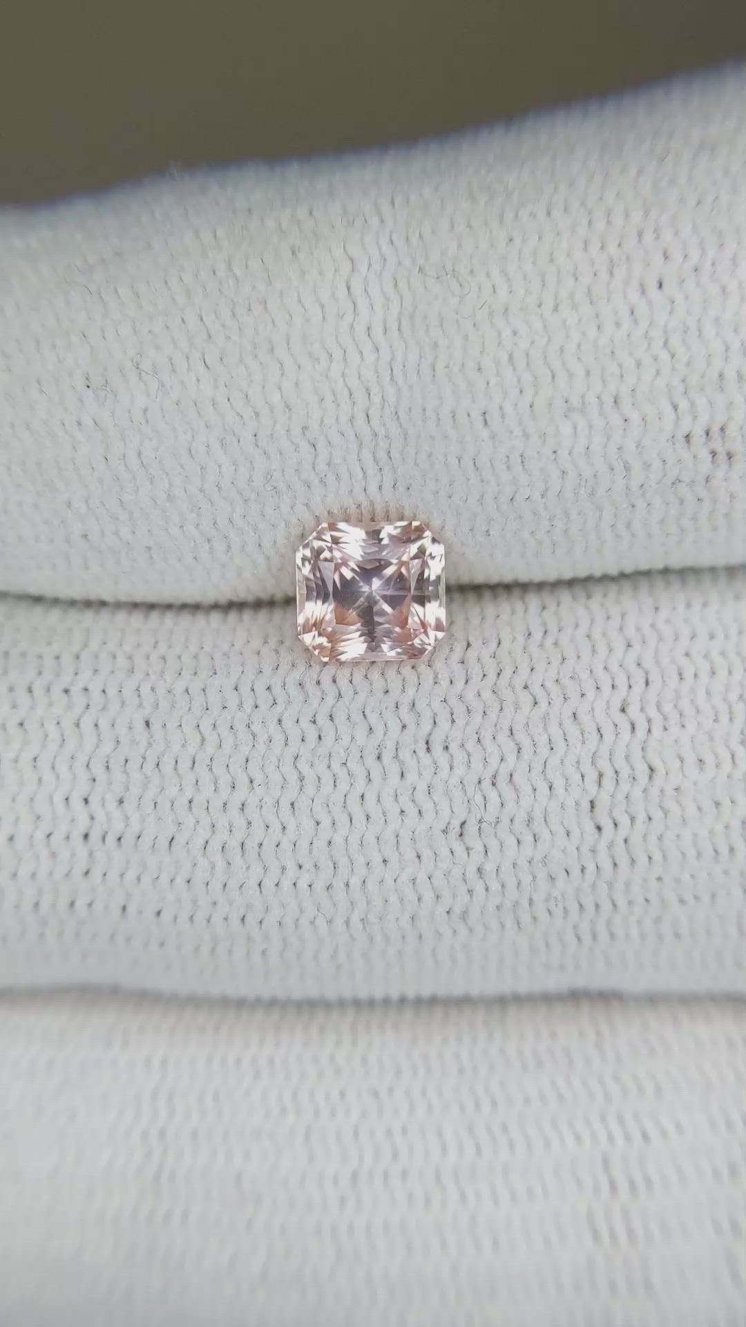 1.22 Ct. Peach Sapphire from Ceylon (Sri Lanka) Size Video