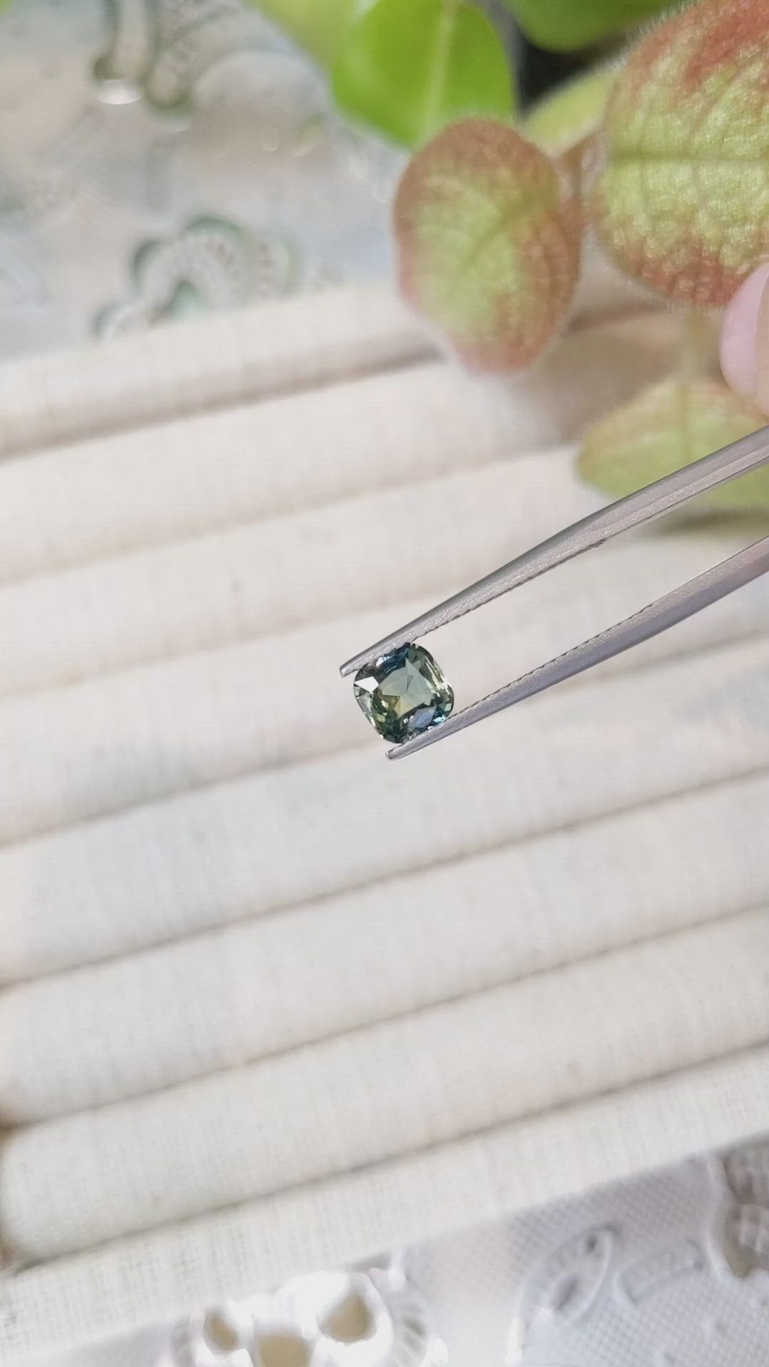 1.03 Ct. Bluish Green Sapphire from Ceylon (Sri Lanka) Size Video