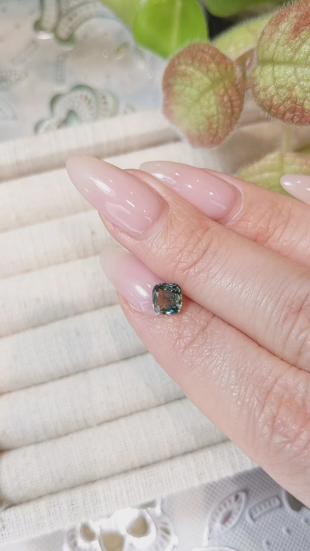 1.03 Ct. Bluish Green Sapphire from Ceylon (Sri Lanka) Size Video