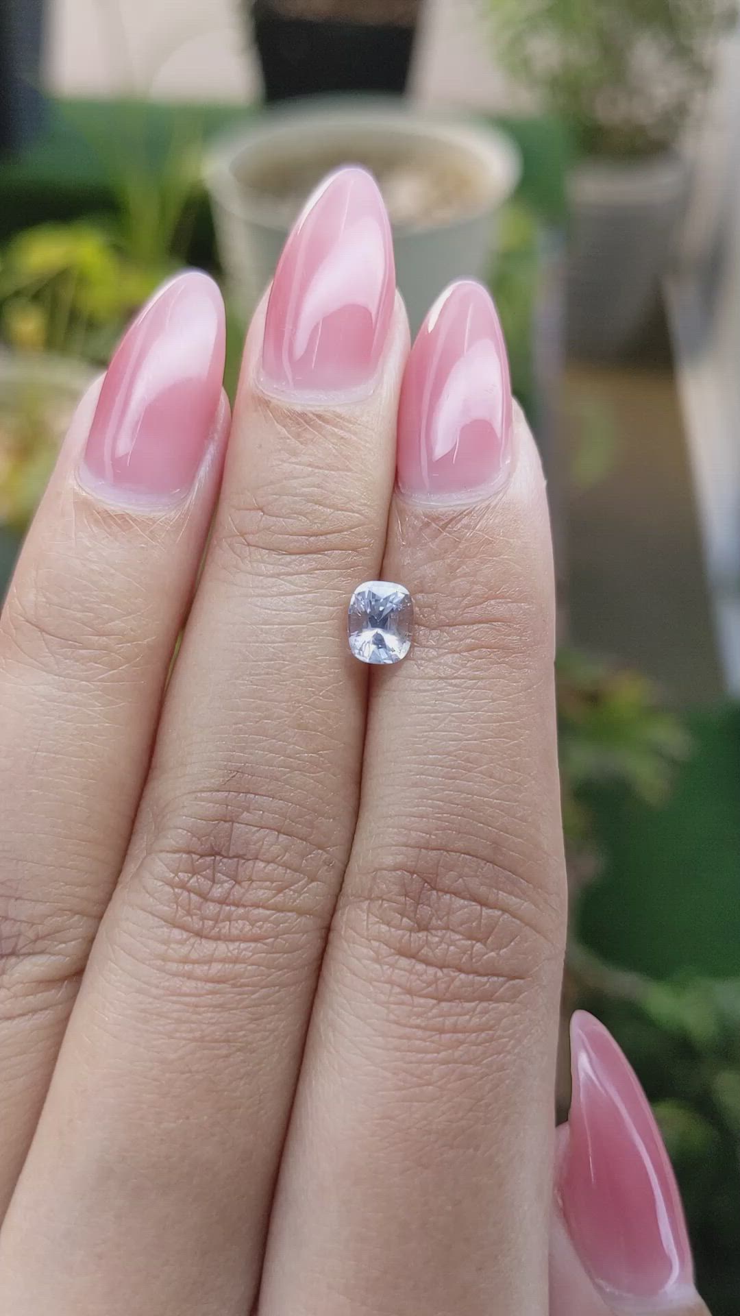 0.92 Ct. Greyish Blue Sapphire from Ceylon (Sri Lanka) Size Video