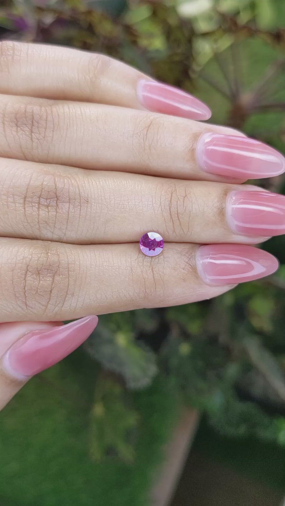 0.56 Ct. Pinkish Purple Sapphire from Ceylon (Sri Lanka) Size Video