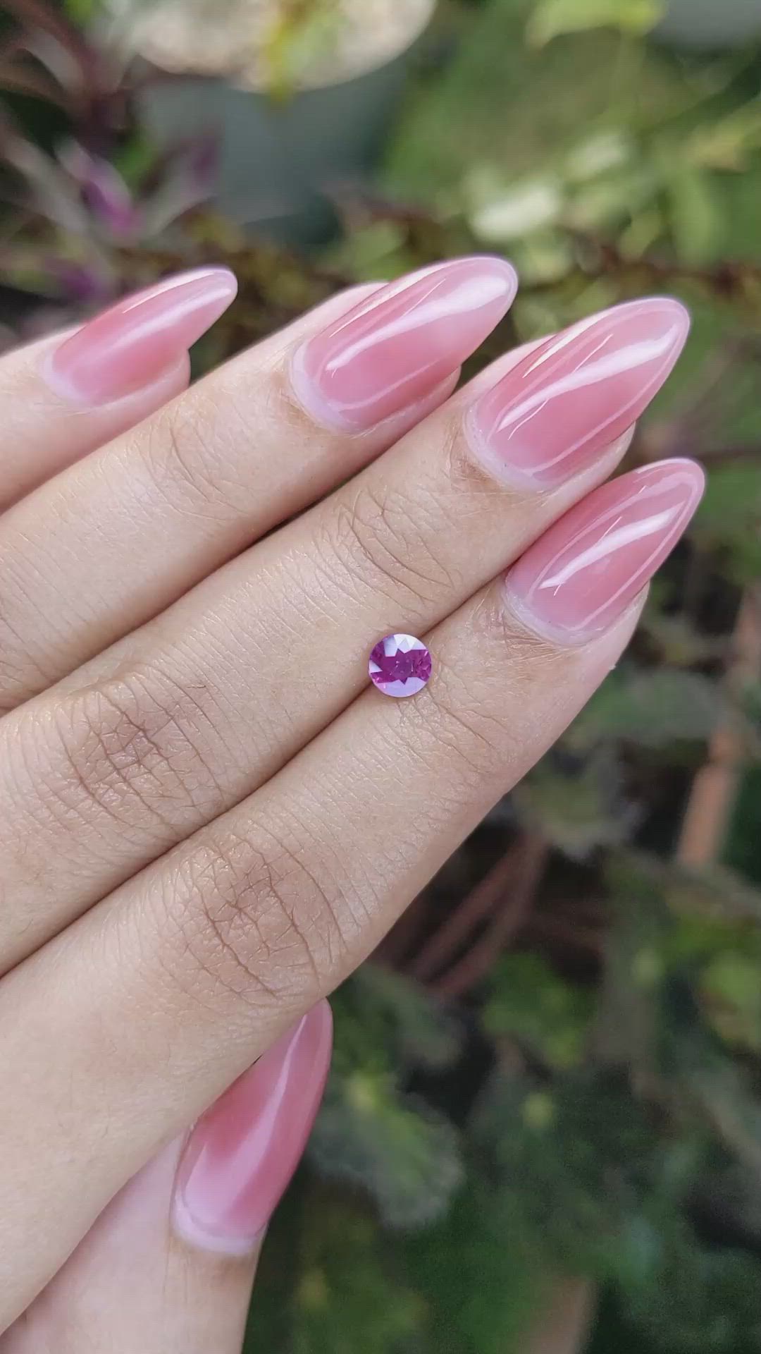 0.56 Ct. Pinkish Purple Sapphire from Ceylon (Sri Lanka) Size Video