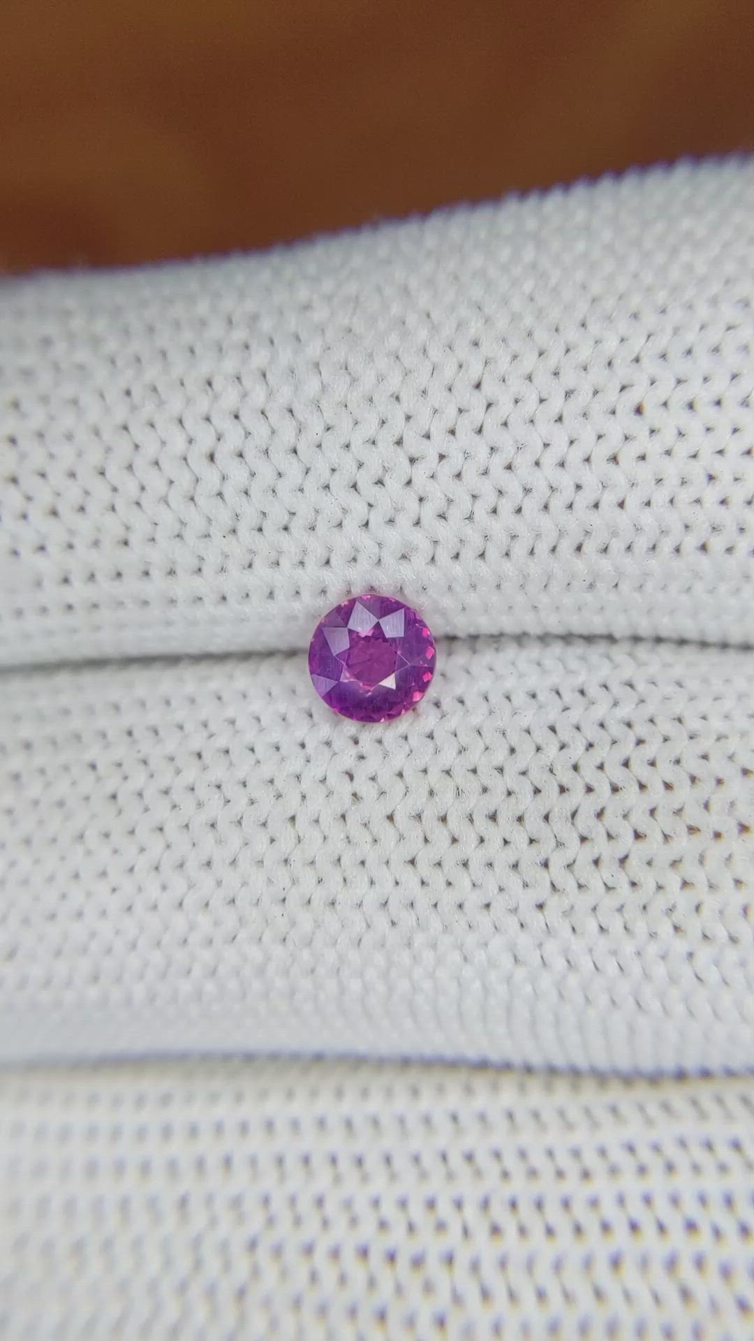 0.56 Ct. Pinkish Purple Sapphire from Ceylon (Sri Lanka) Size Video