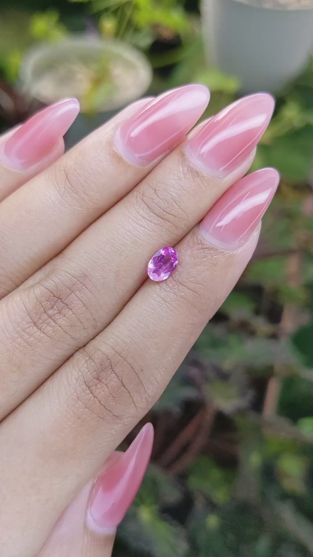 0.78 Ct. Pinkish Purple Sapphire from Ceylon (Sri Lanka) Size Video
