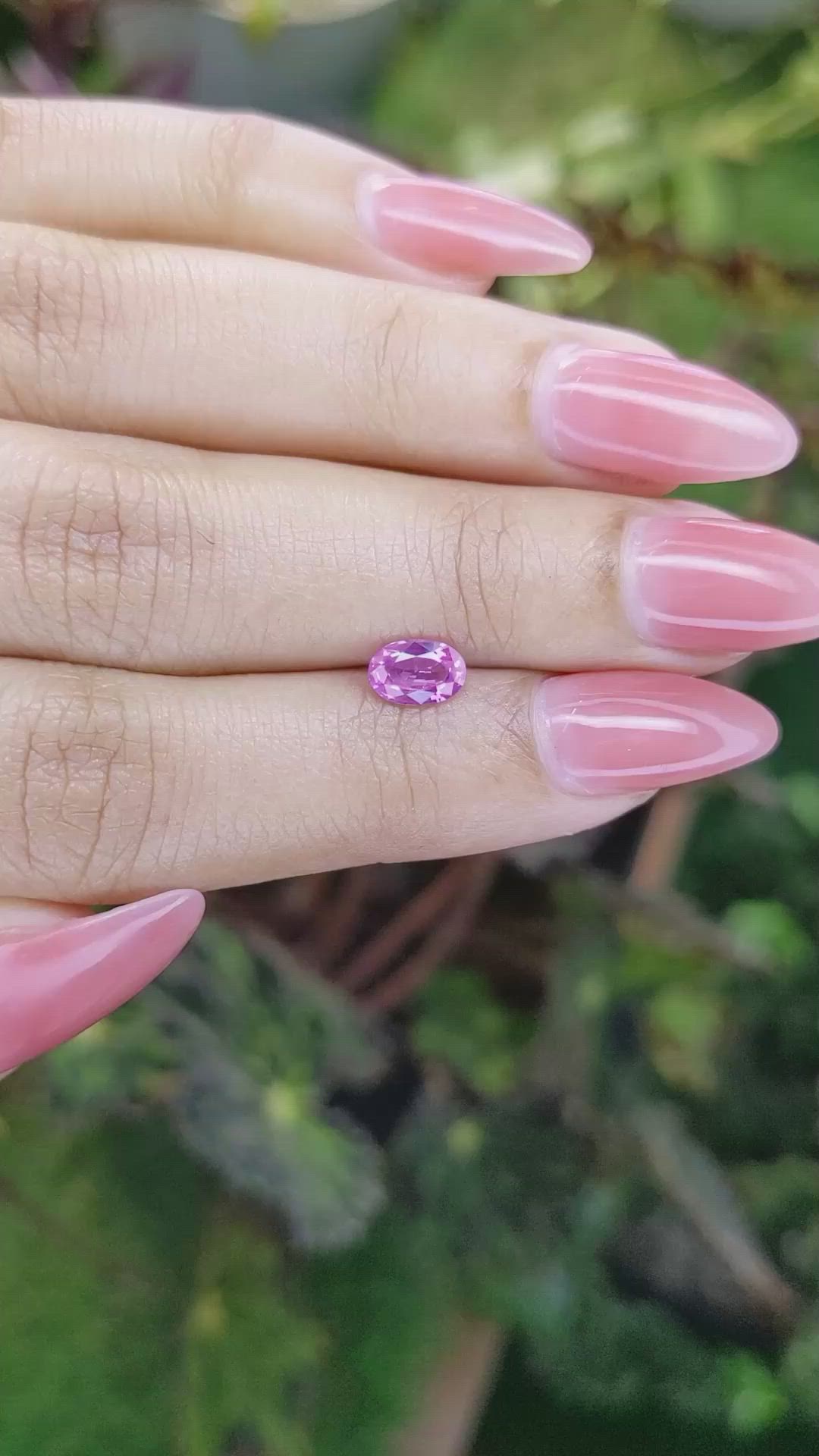 0.78 Ct. Pinkish Purple Sapphire from Ceylon (Sri Lanka) Size Video