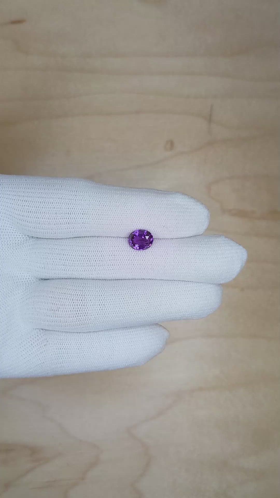 1.95 Ct. Bluish Purple Sapphire from Ceylon (Sri Lanka) Size Video