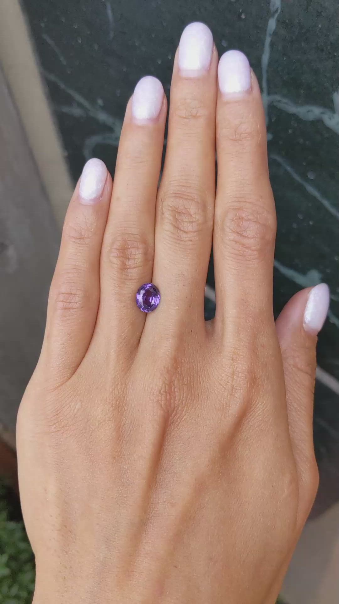 1.95 Ct. Bluish Purple Sapphire from Ceylon (Sri Lanka) Size Video