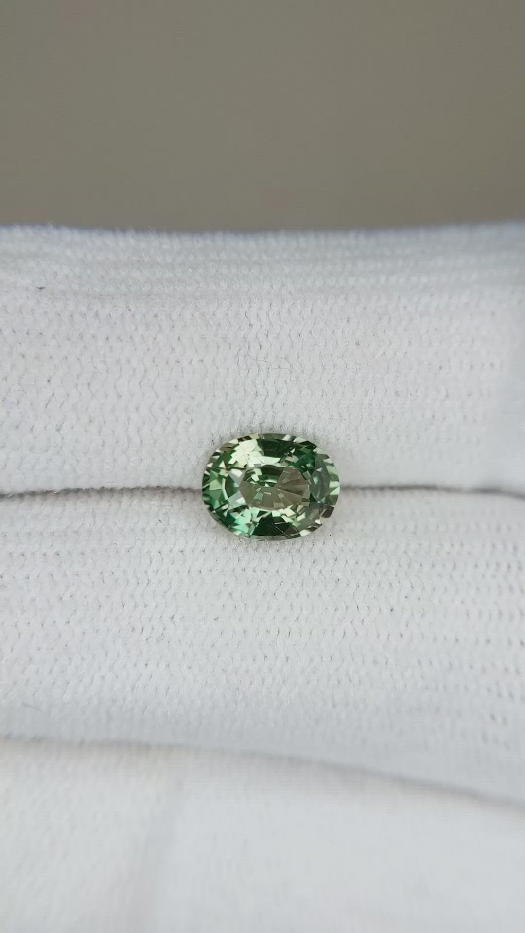 1.54 Ct. Green Sapphire from Madagascar Size Video