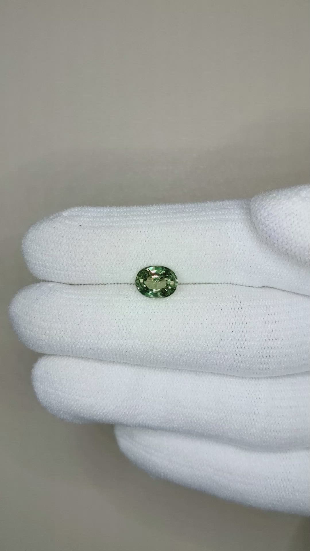 1.54 Ct. Green Sapphire from Madagascar Size Video