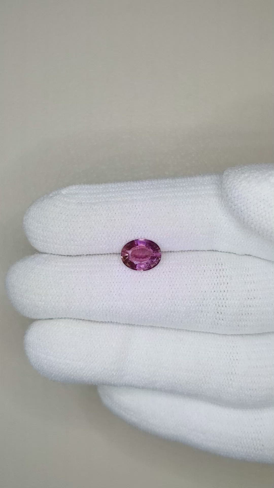 1.35 Ct. Pinkish Purple Sapphire from Madagascar Size Video