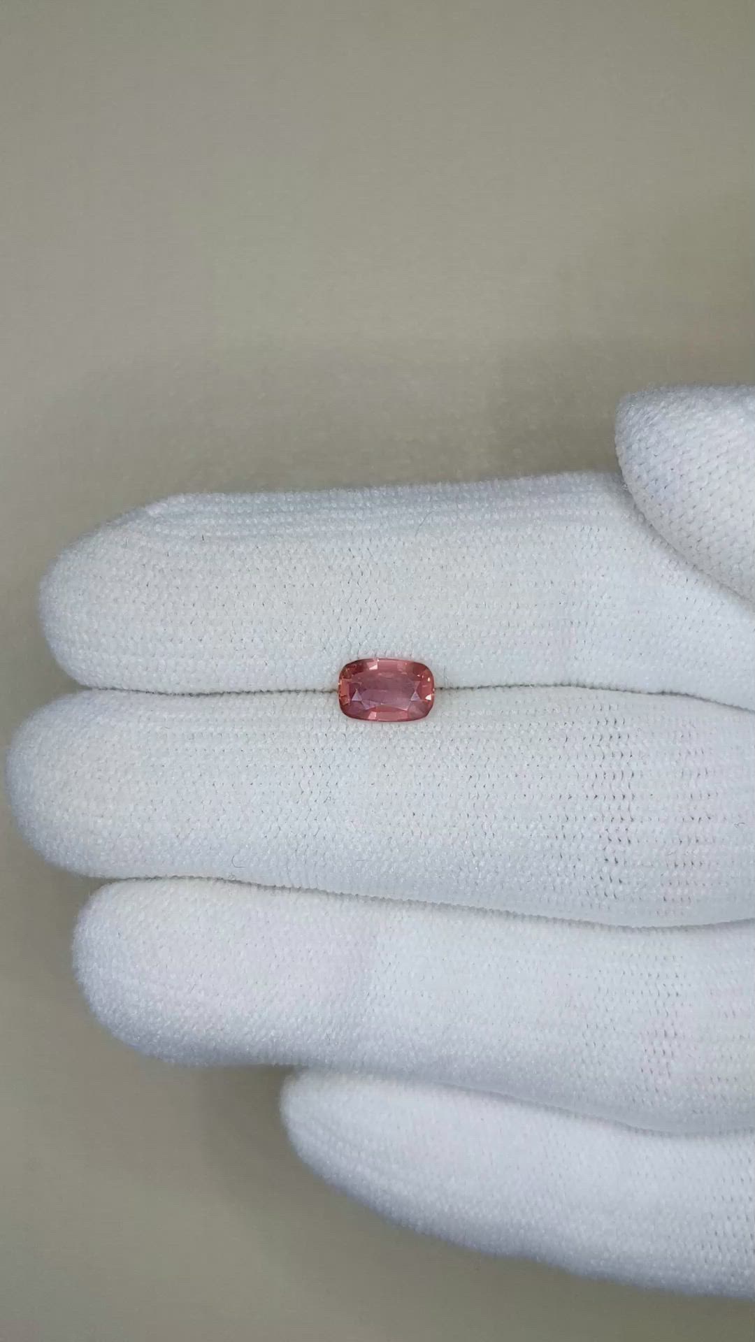 0.79 Ct. Reddish Pink Sapphire from Madagascar Size Video