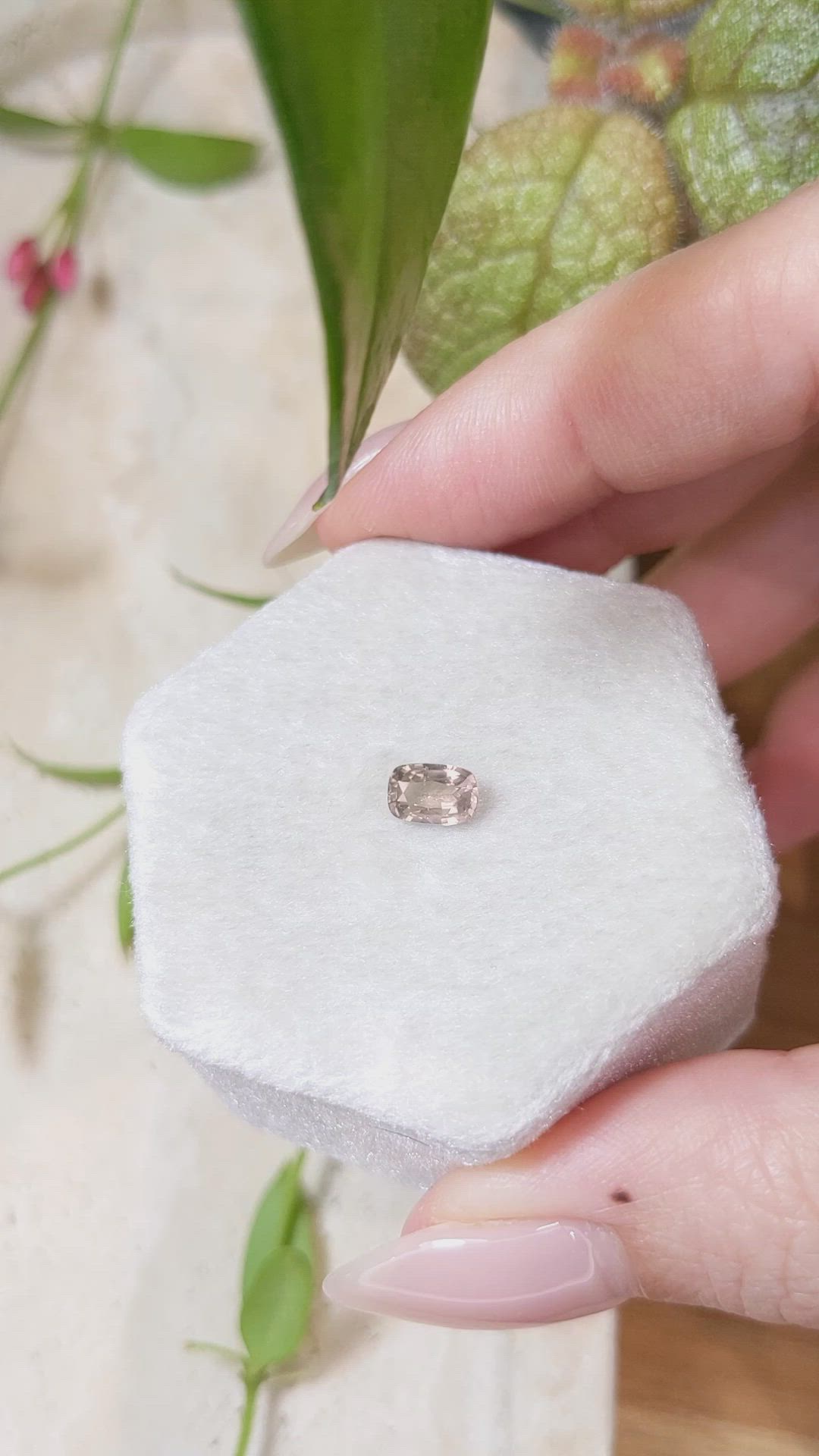 0.83 Ct. Peach Sapphire from Madagascar Size Video