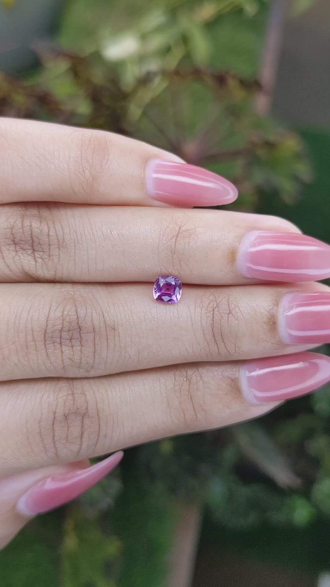 0.68 Ct. Pinkish Purple Sapphire from Madagascar Size Video