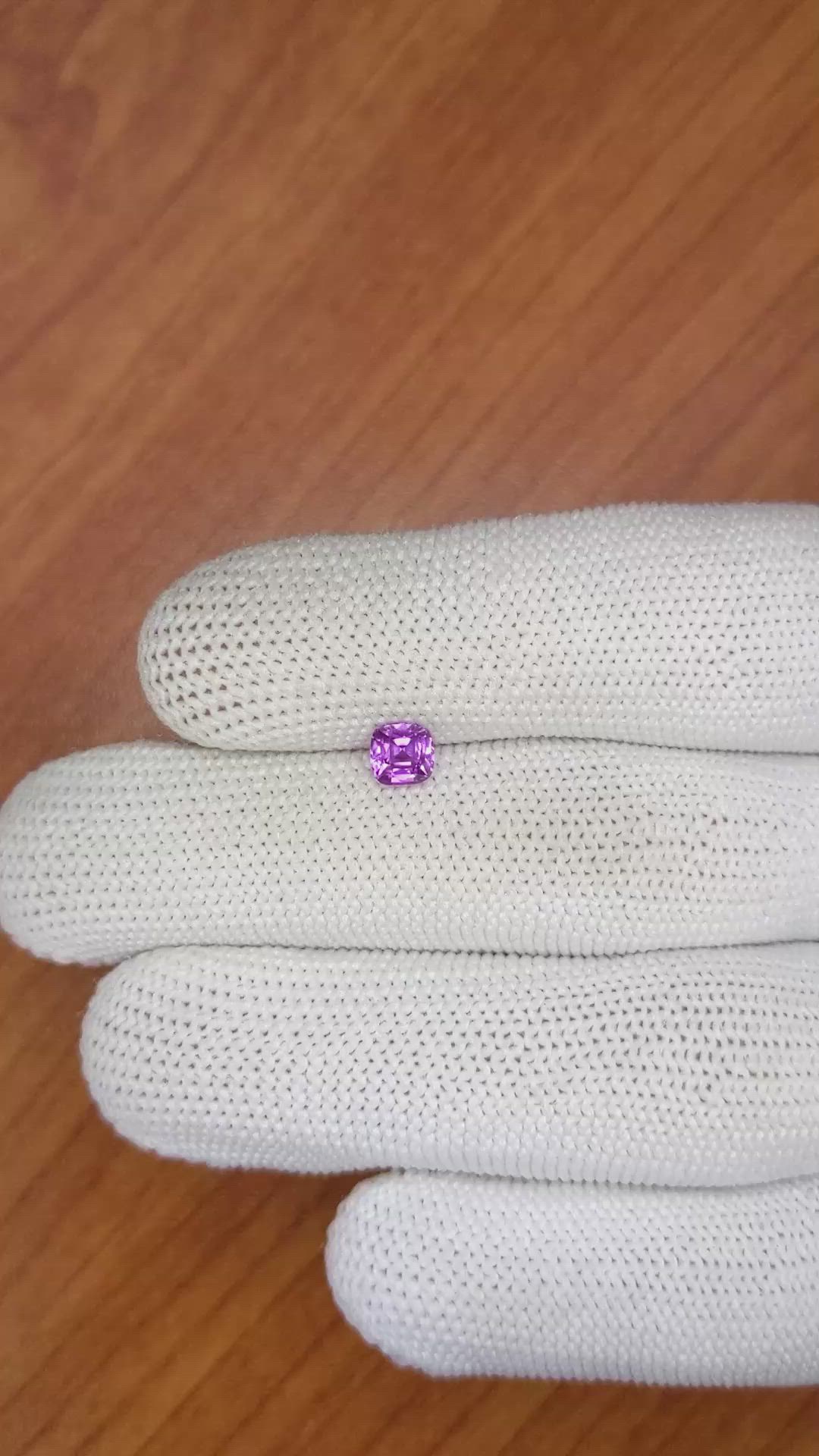 0.68 Ct. Pinkish Purple Sapphire from Madagascar Size Video