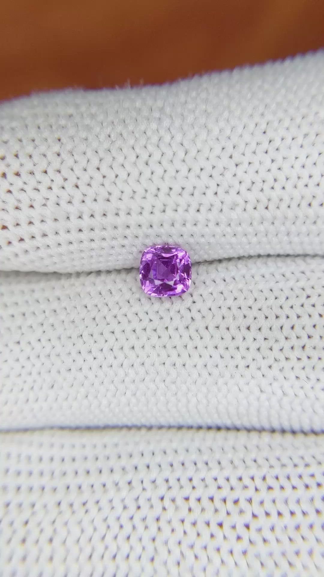 0.68 Ct. Pinkish Purple Sapphire from Madagascar Size Video