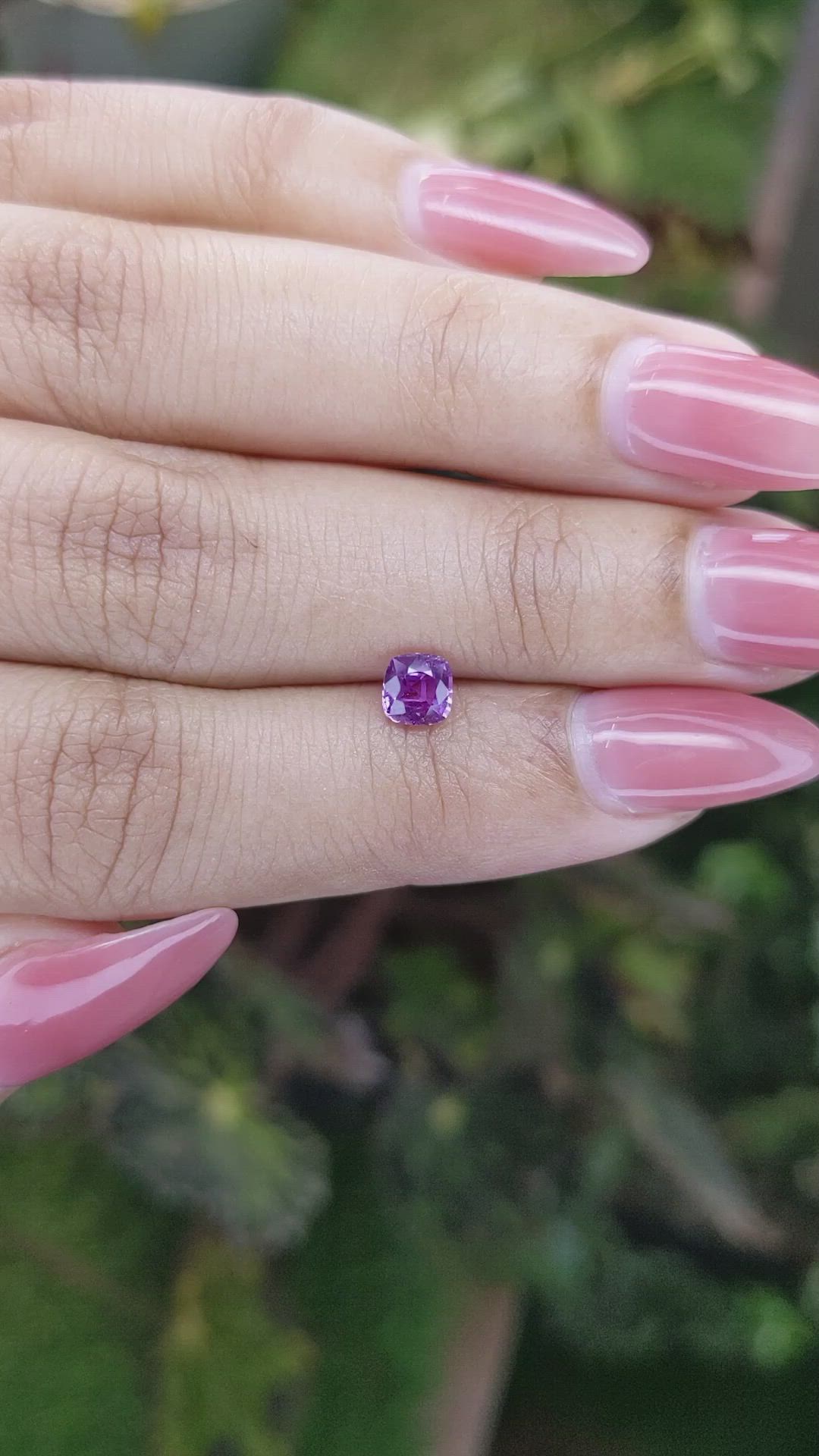0.68 Ct. Pinkish Purple Sapphire from Madagascar Size Video