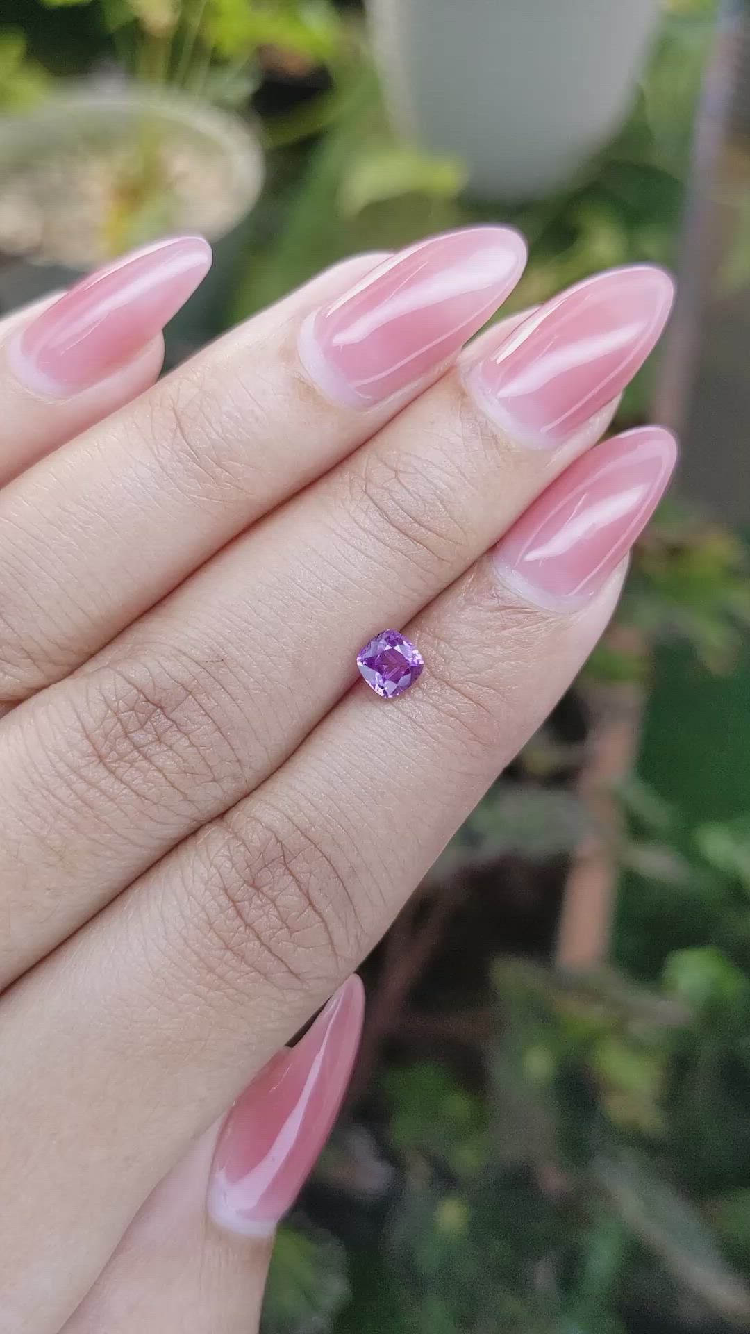0.68 Ct. Pinkish Purple Sapphire from Madagascar Size Video