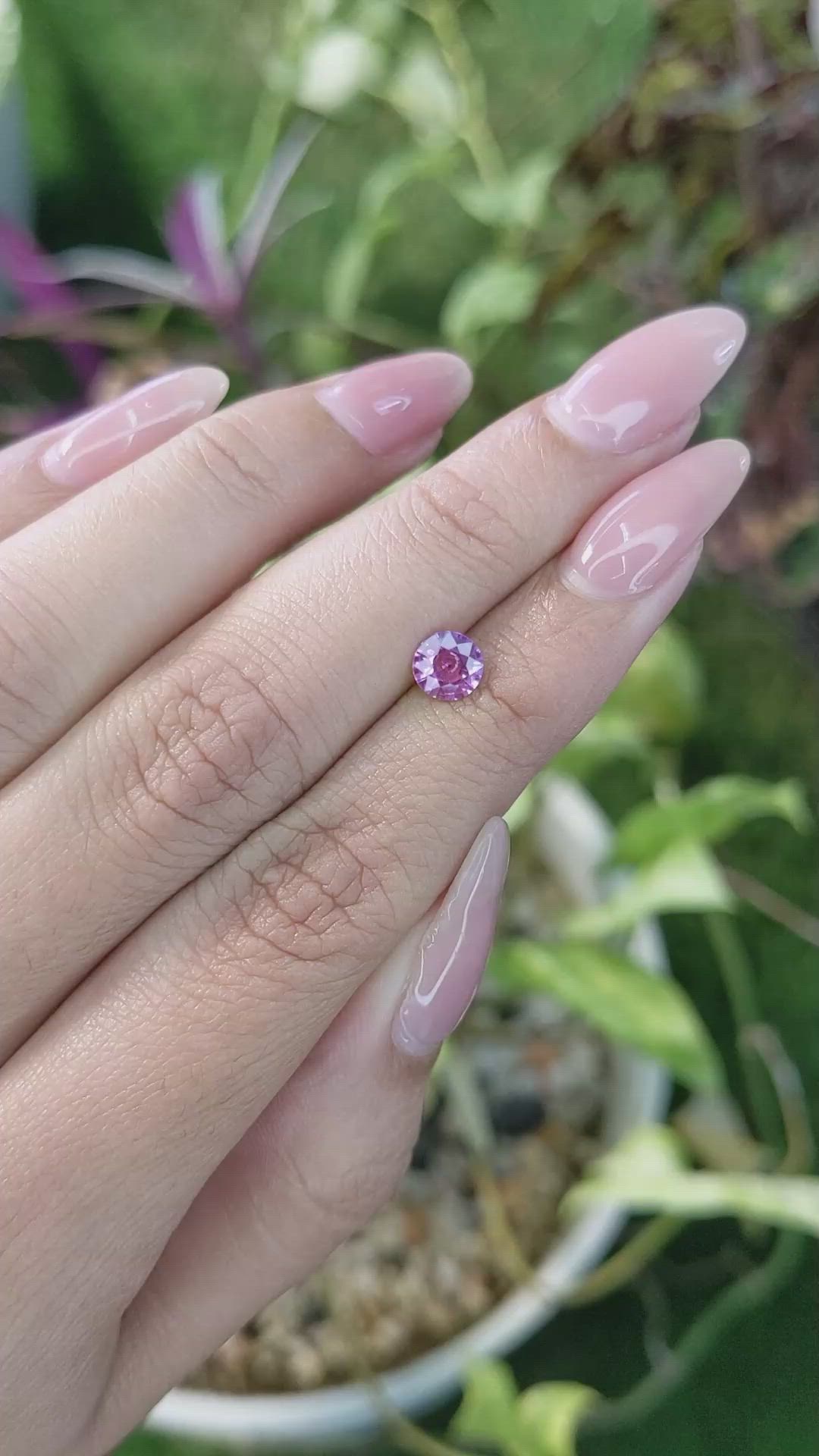 0.71 Ct. Pinkish Purple Sapphire from Madagascar Size Video