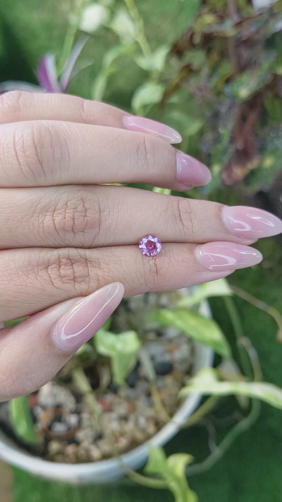 0.71 Ct. Pinkish Purple Sapphire from Madagascar Size Video