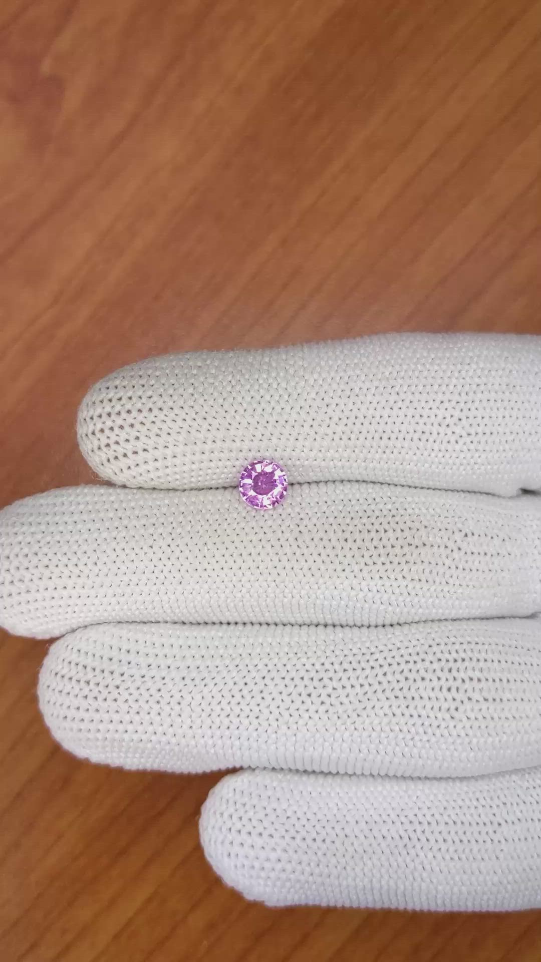 0.71 Ct. Pinkish Purple Sapphire from Madagascar Size Video