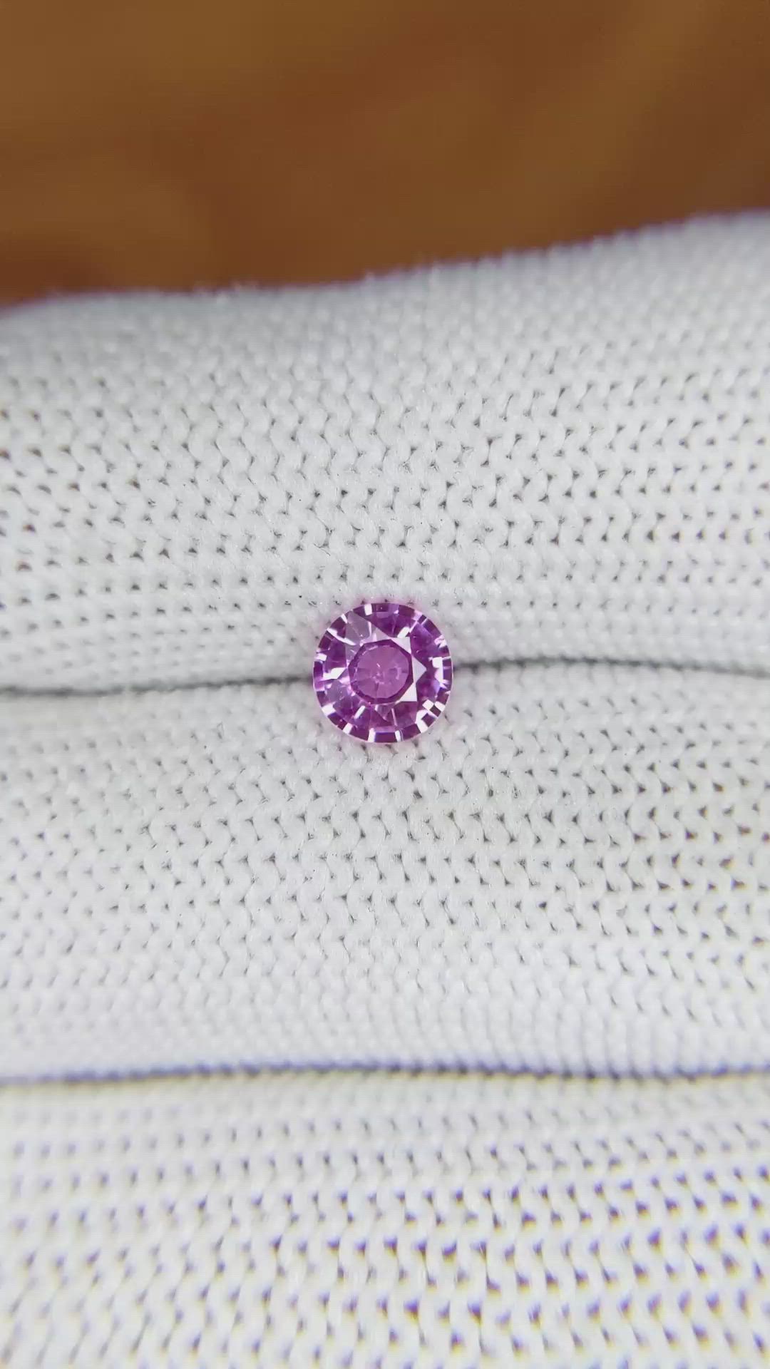 0.71 Ct. Pinkish Purple Sapphire from Madagascar Size Video