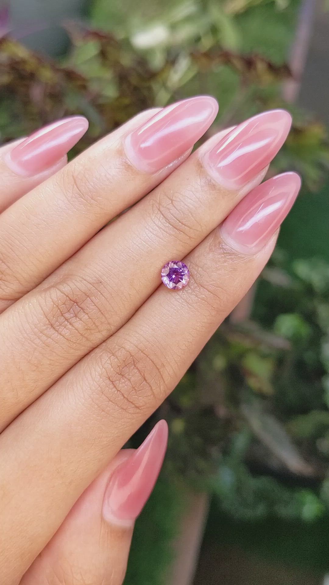 0.77 Ct. Pinkish Purple Sapphire from Madagascar Size Video