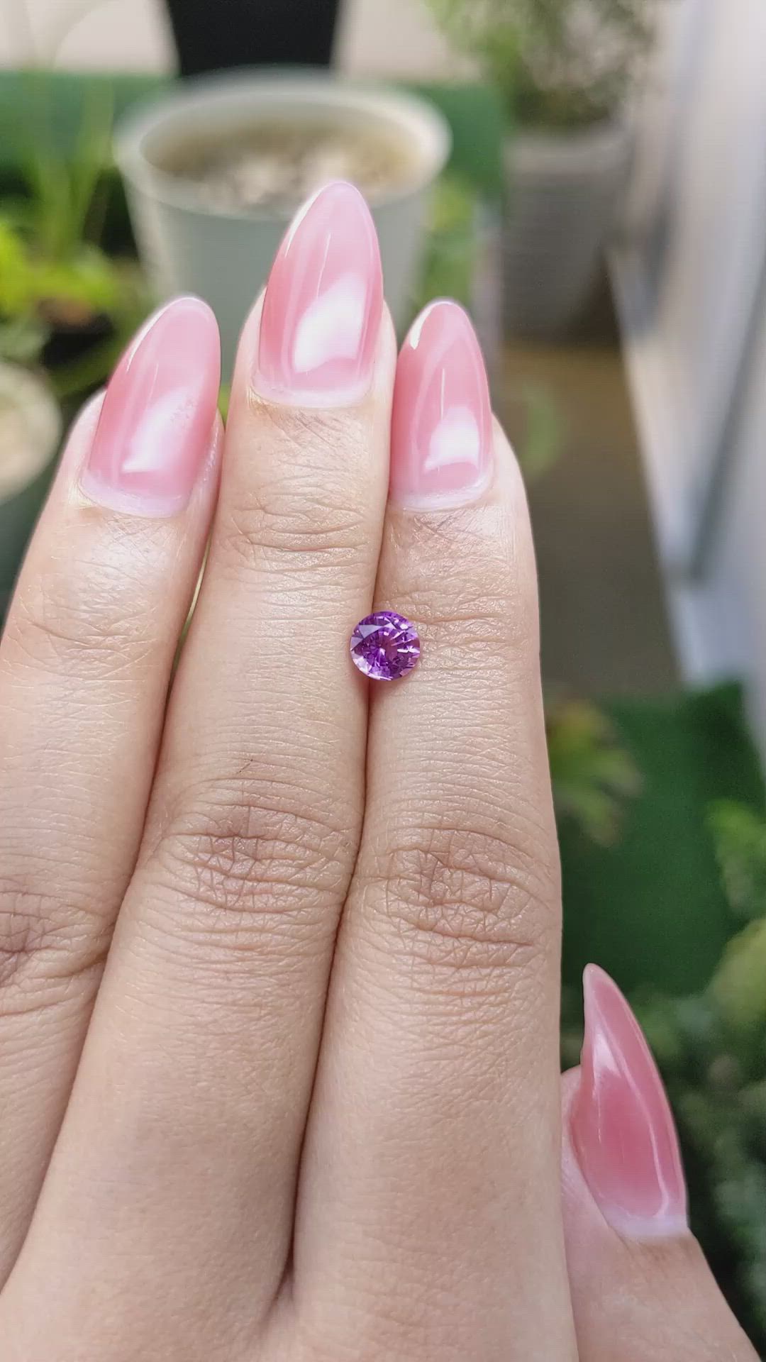0.77 Ct. Pinkish Purple Sapphire from Madagascar Size Video