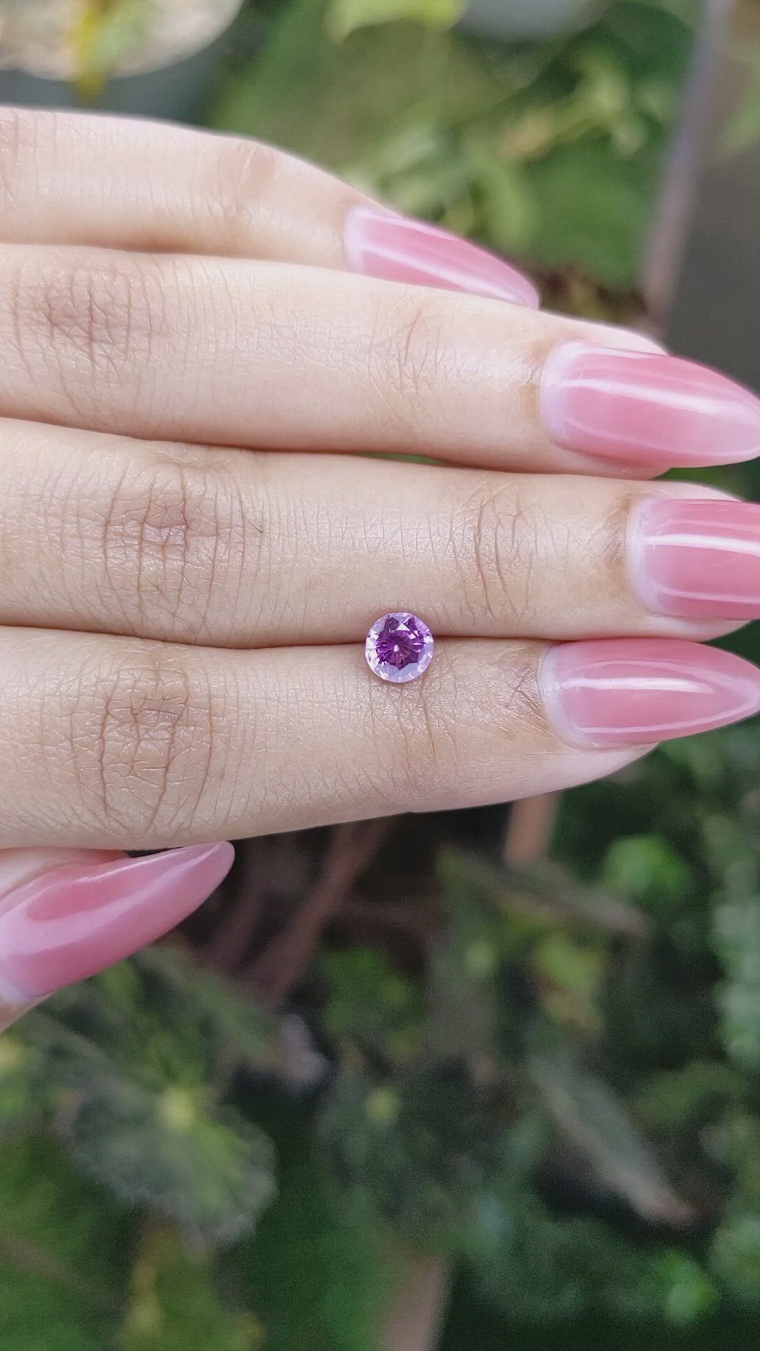 0.77 Ct. Pinkish Purple Sapphire from Madagascar Size Video