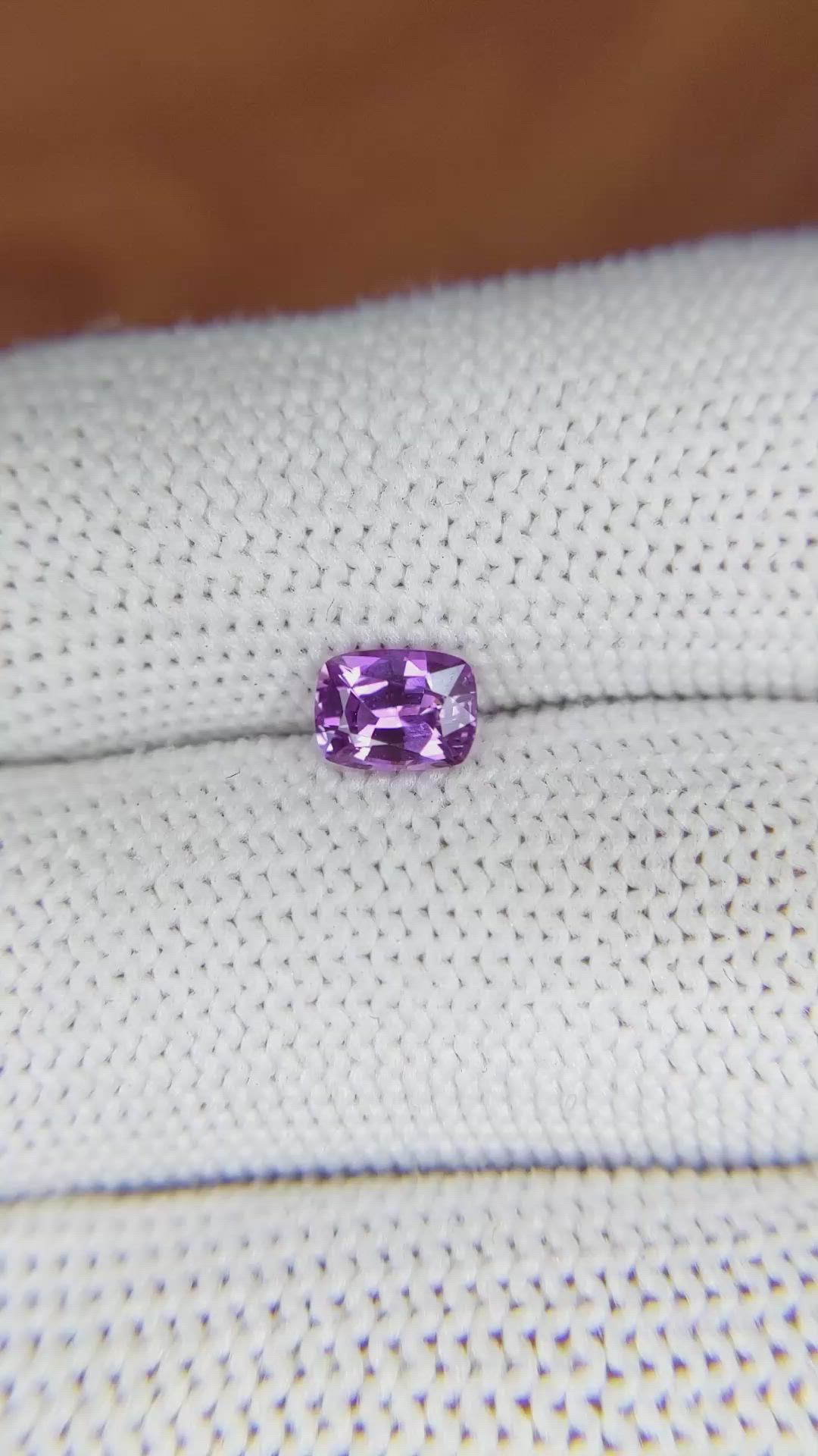0.79 Ct. Pinkish Purple Sapphire from Madagascar Size Video