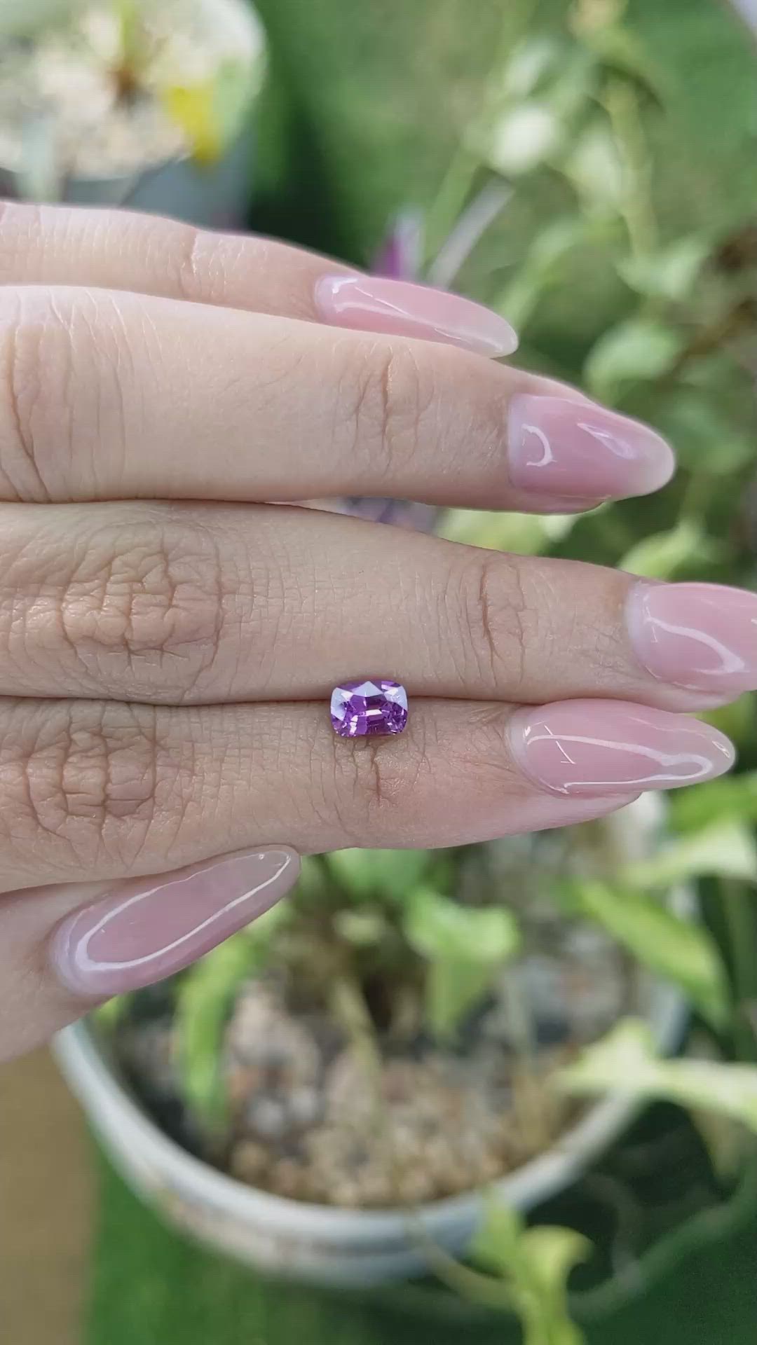 0.79 Ct. Pinkish Purple Sapphire from Madagascar Size Video